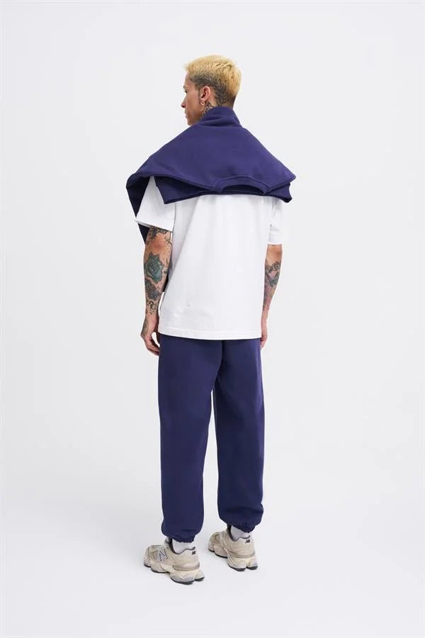 Erkek Basic Diagonel Jogger Eşofman Altı Gece Mavisi