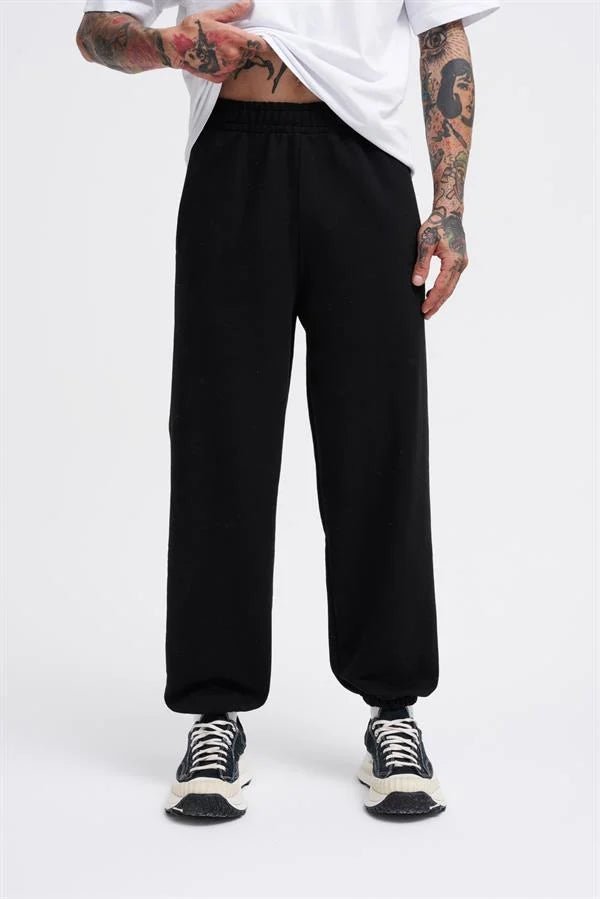 Erkek Basic Diagonel Jogger Eşofman Altı Siyah