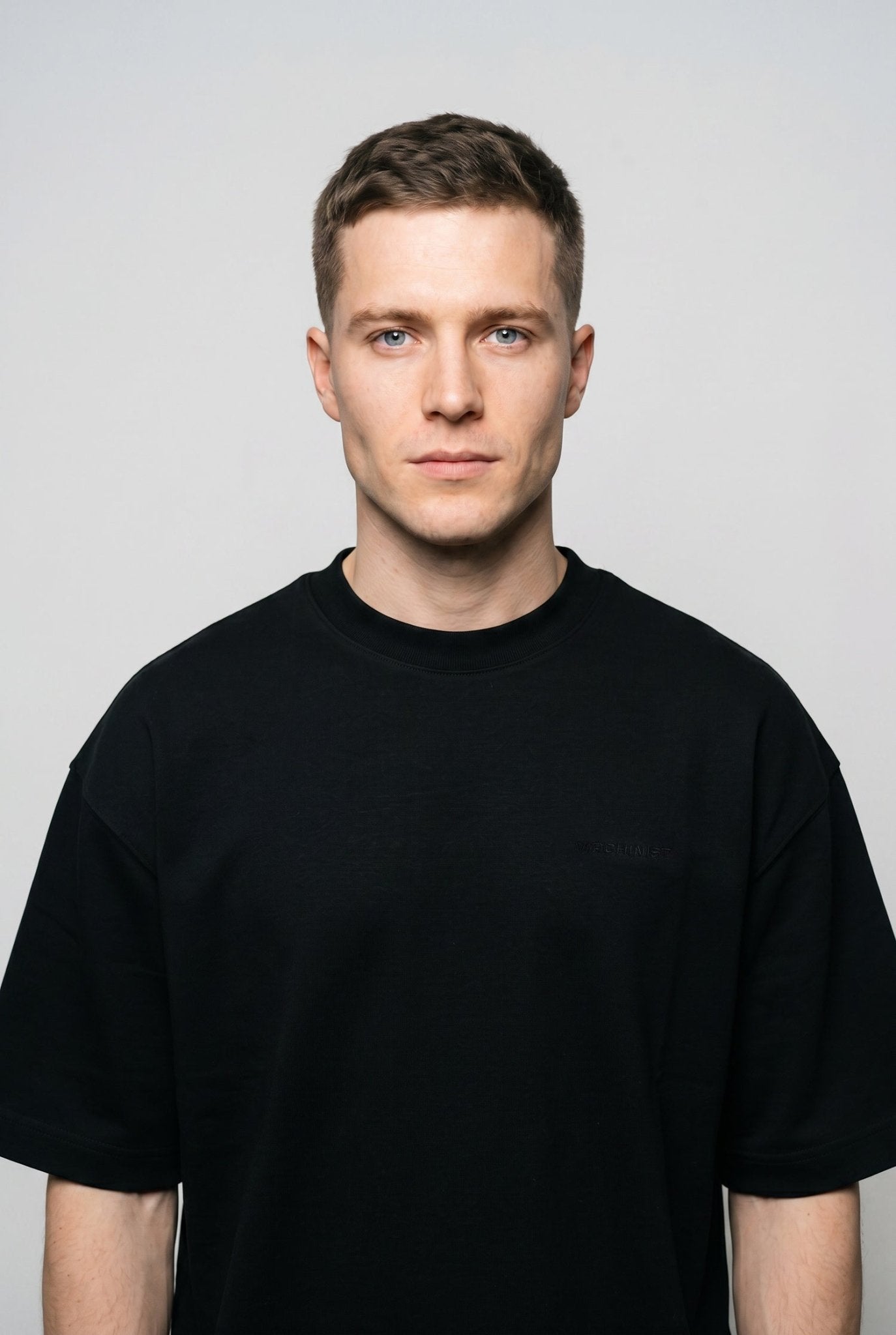 Erkek Basic Double Face Oversize Tişört Siyah