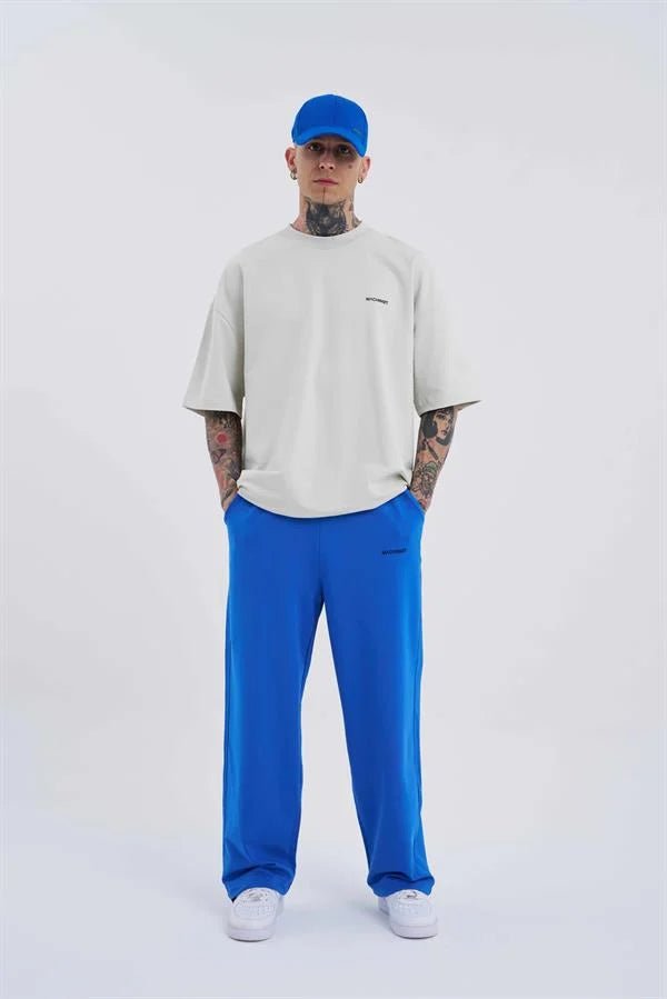 Erkek Basic Oversize Baggy Eşofman Altı Açık Mavi
