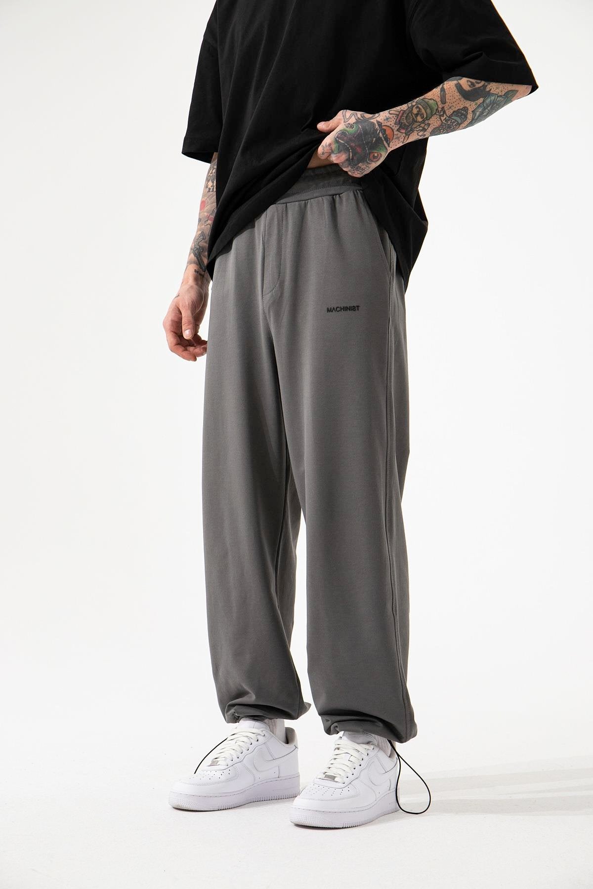 Erkek Basic Oversize Baggy Eşofman Altı Duman