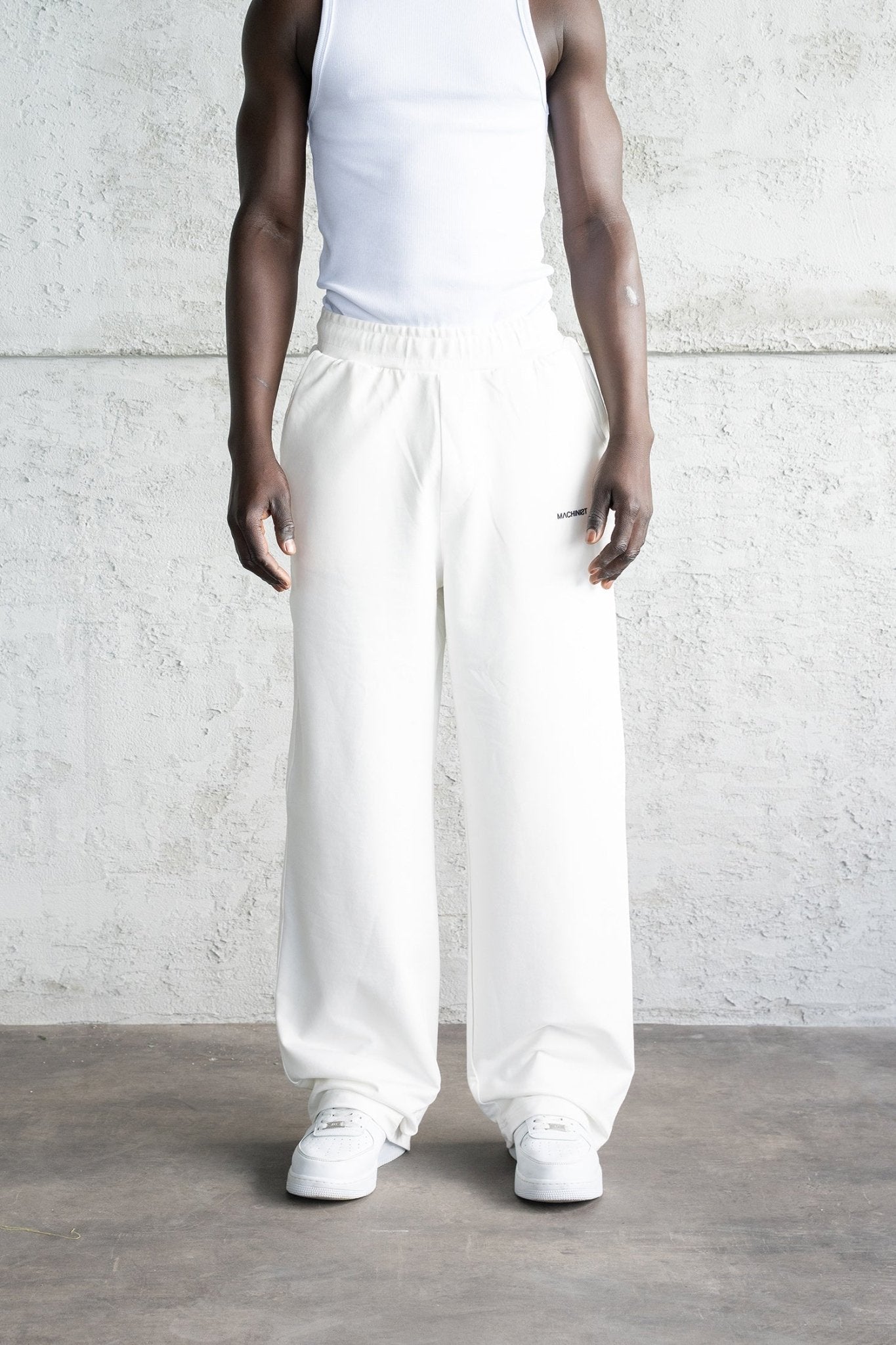 Erkek Basic Oversize Baggy Eşofman Altı Ekru