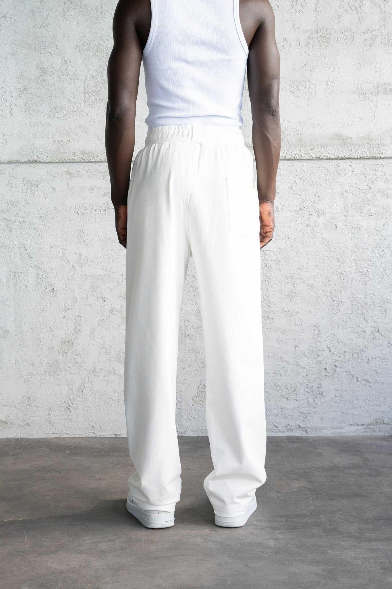 Erkek Basic Oversize Baggy Eşofman Altı Ekru
