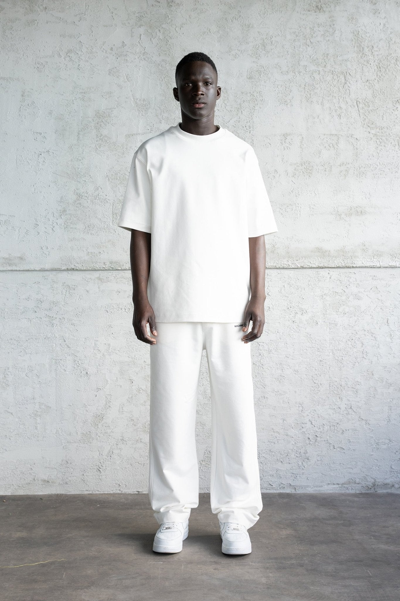 Erkek Basic Oversize Baggy Eşofman Altı Ekru