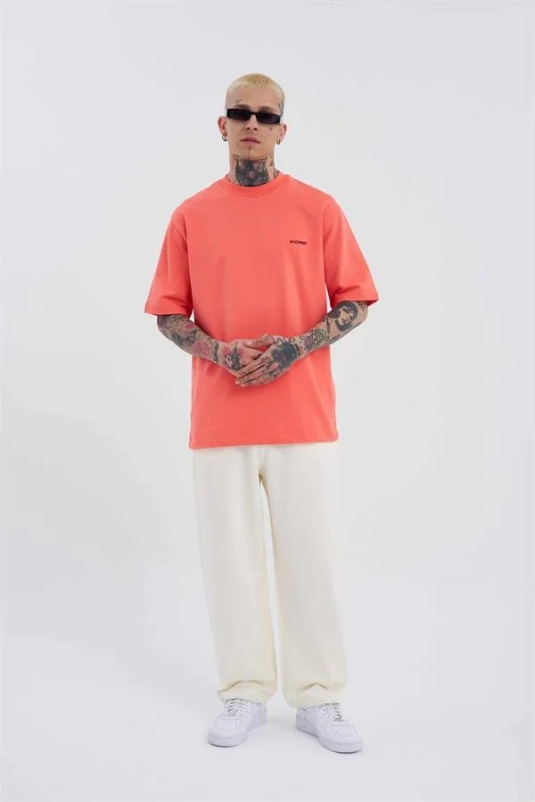 Erkek Basic Oversize Baggy Eşofman Altı Pamuk Beyaz