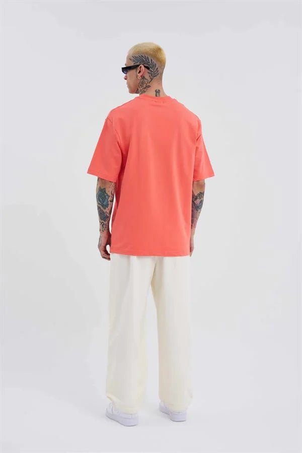 Erkek Basic Oversize Baggy Eşofman Altı Pamuk Beyaz