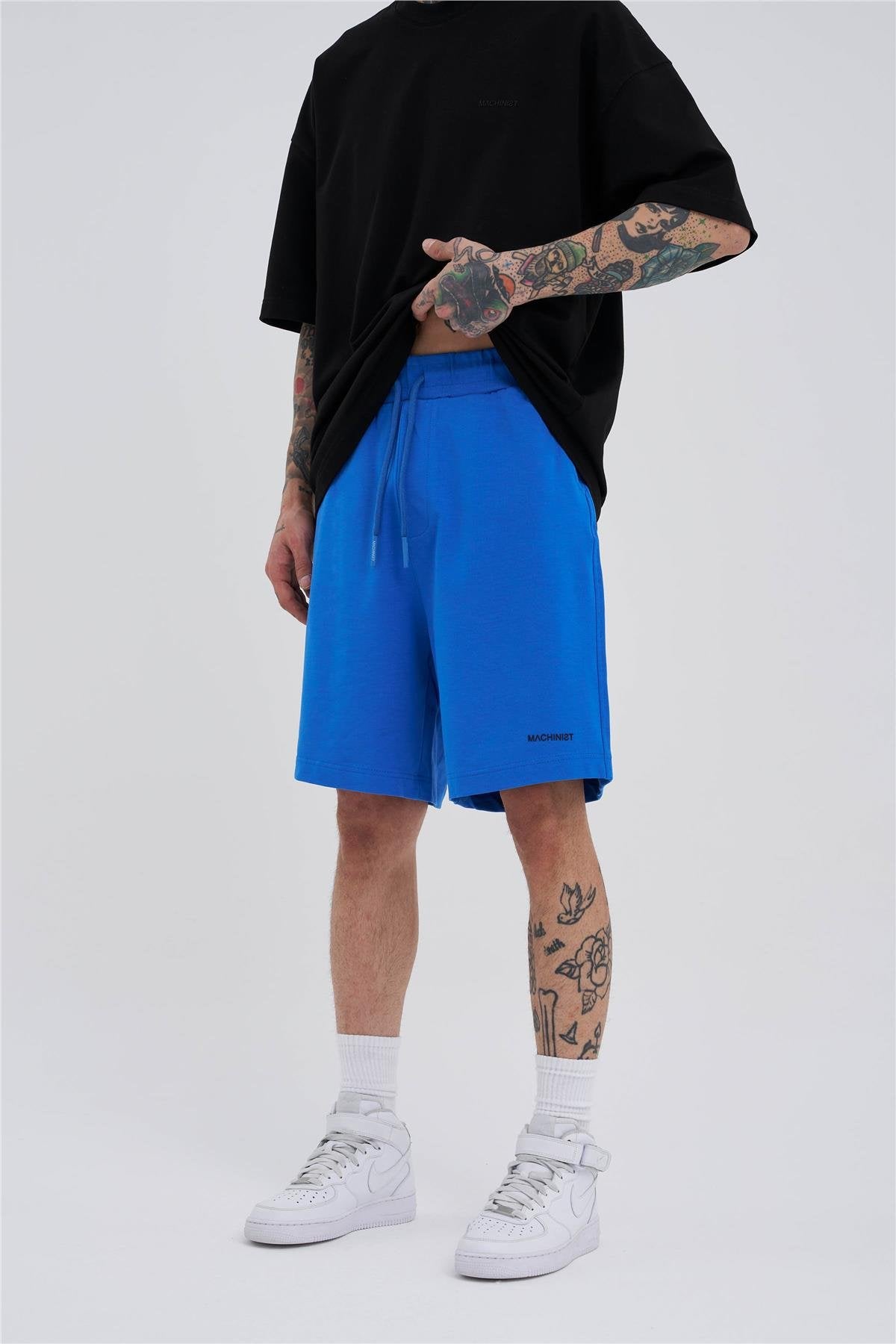 Erkek Basic Oversize Şort Açık Mavi