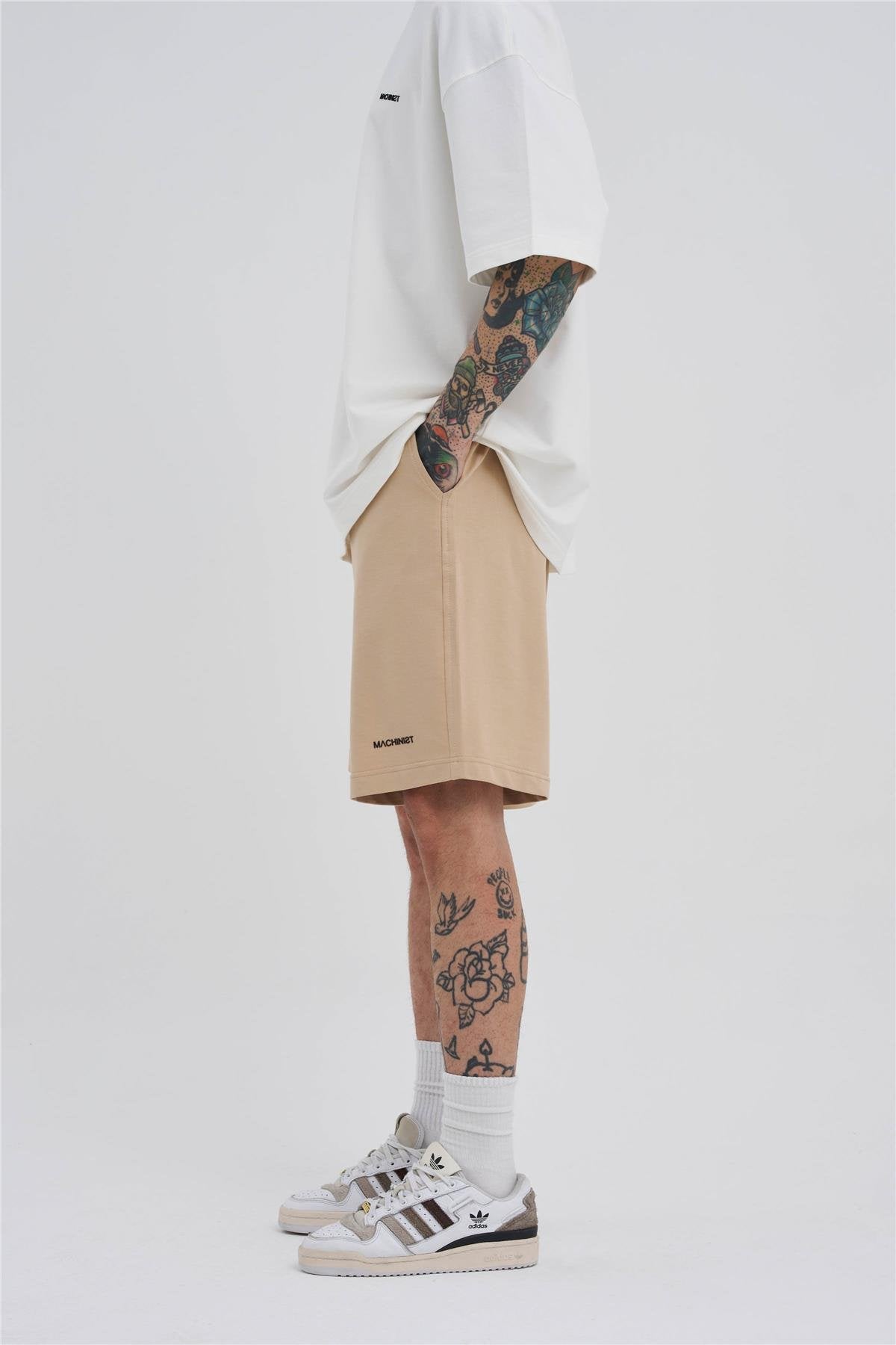 Erkek Basic Oversize Şort Bej