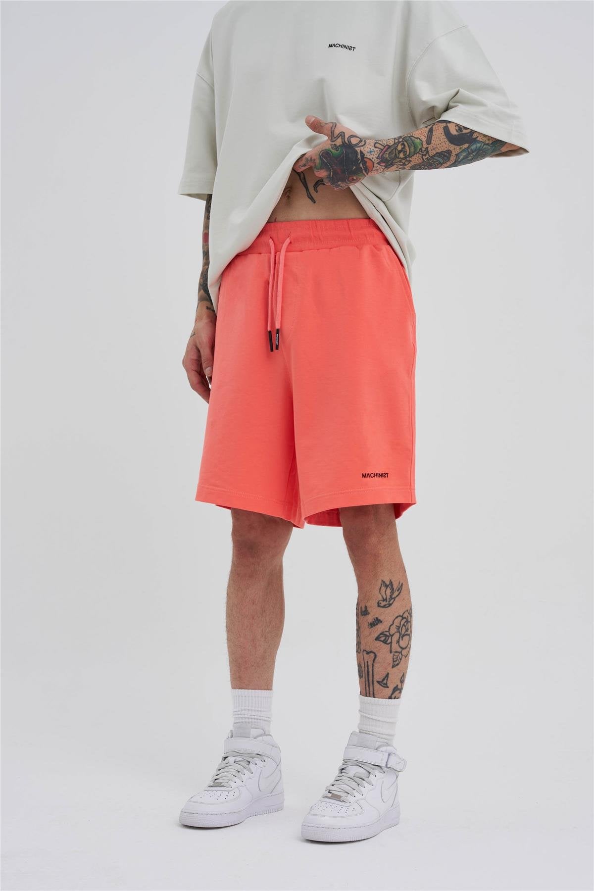 Erkek Basic Oversize Şort Elektrik Pembe