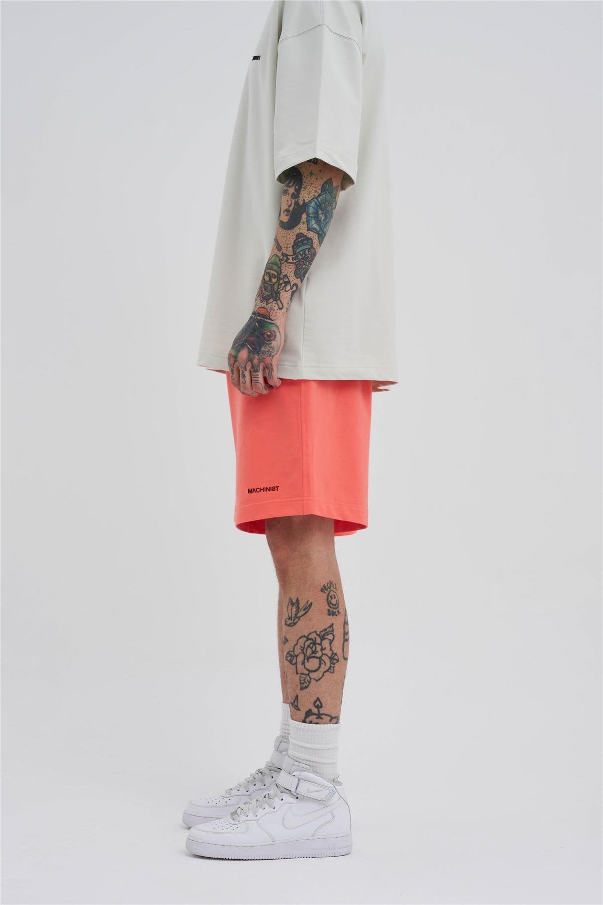 Erkek Basic Oversize Şort Elektrik Pembe