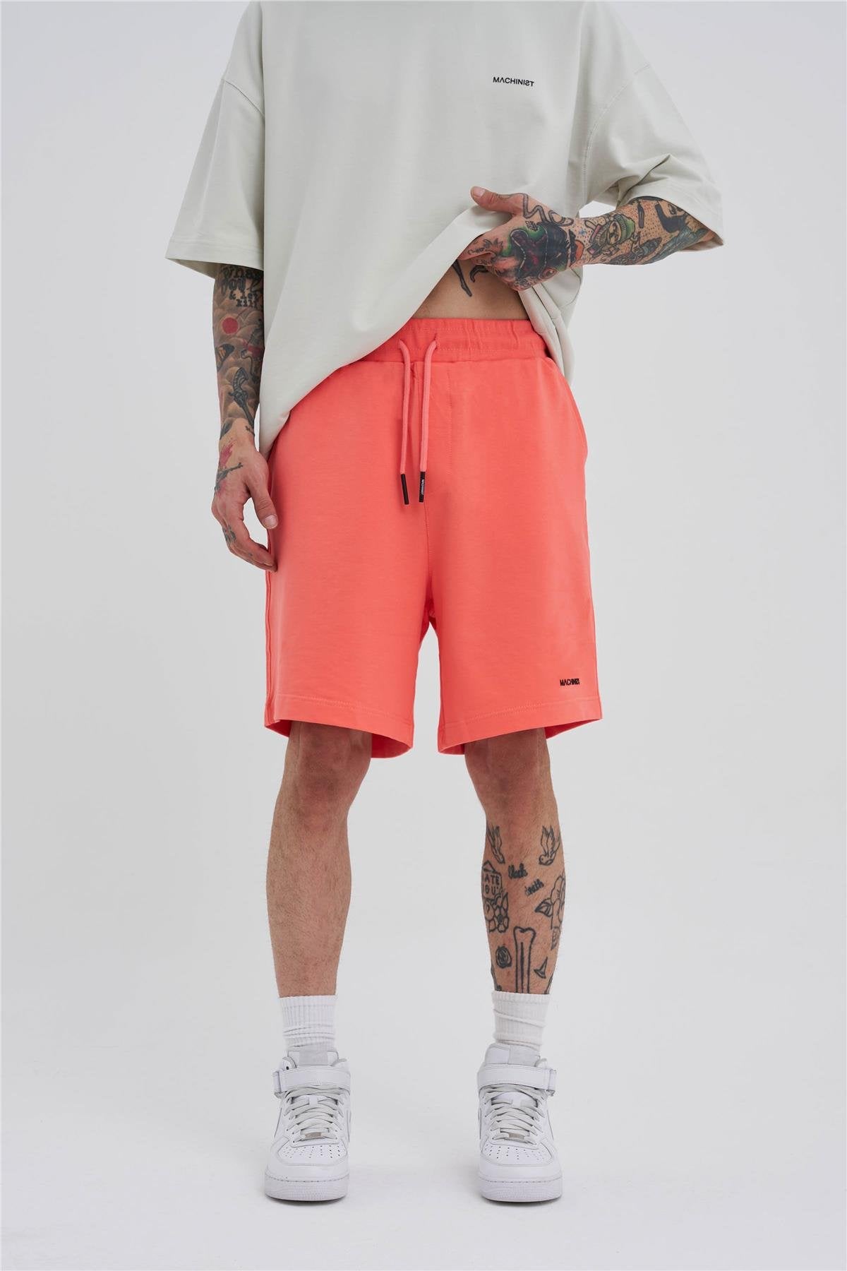 Erkek Basic Oversize Şort Elektrik Pembe