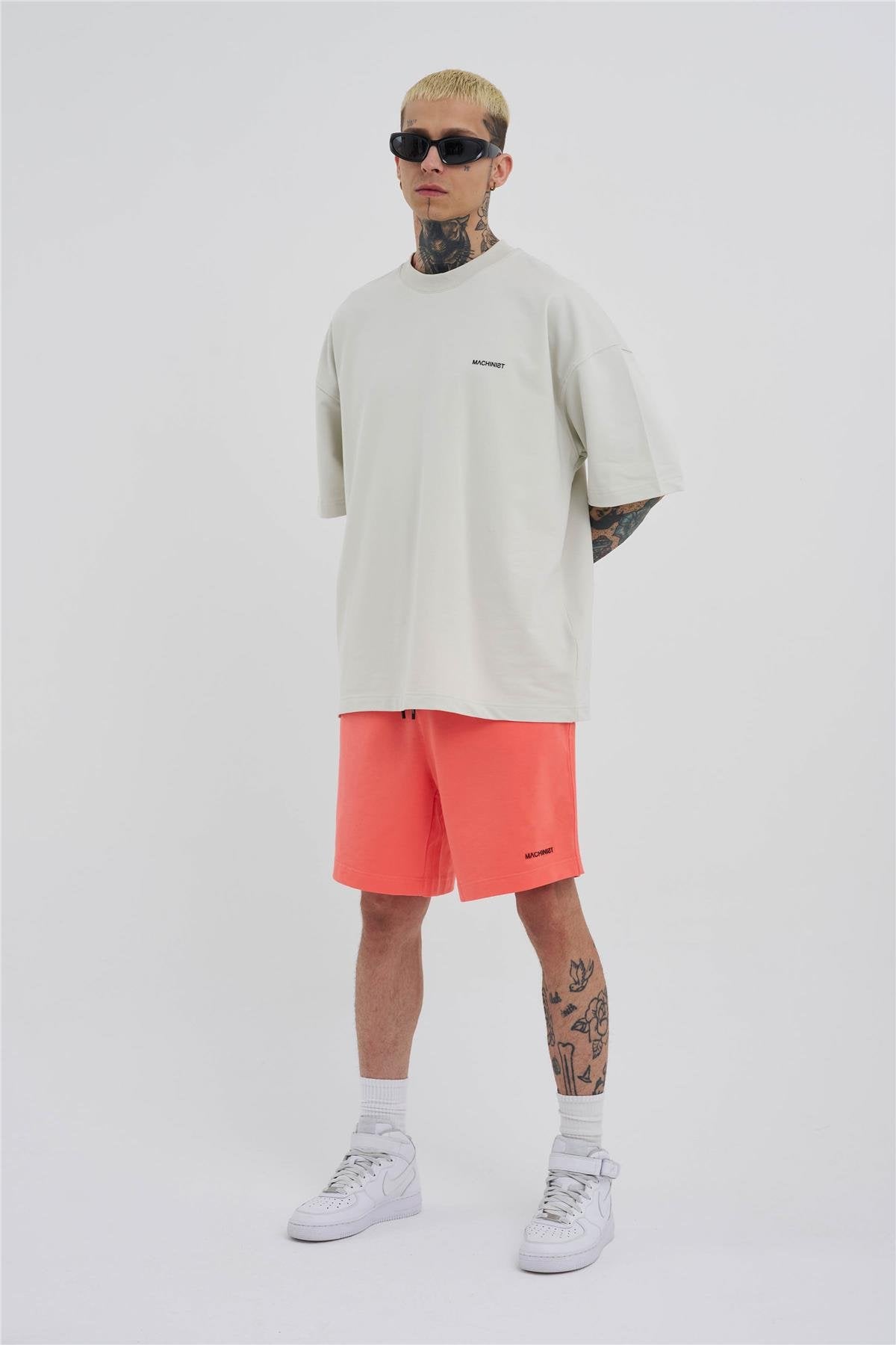 Erkek Basic Oversize Şort Elektrik Pembe
