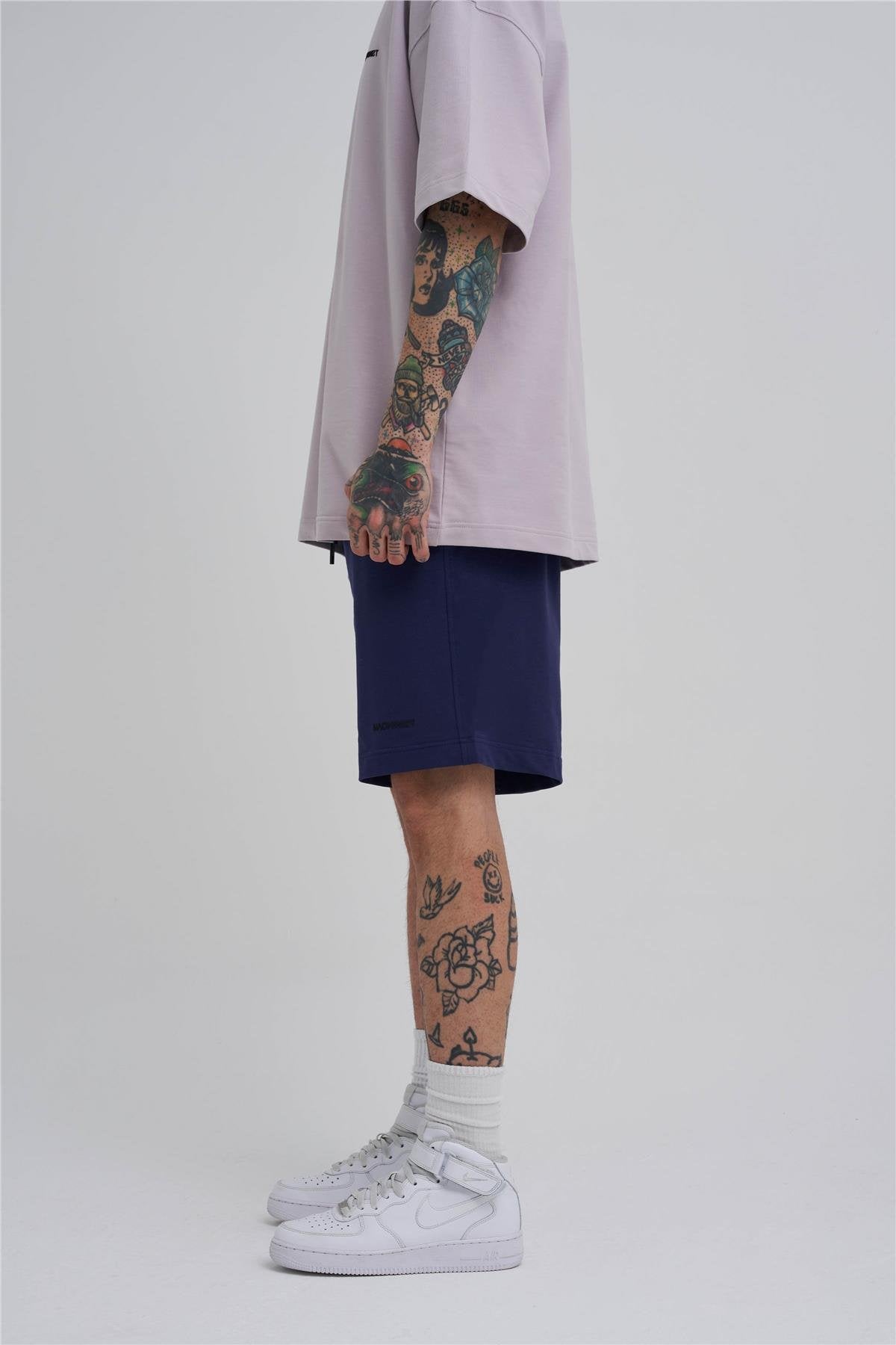 Erkek Basic Oversize Şort Gece Mavisi