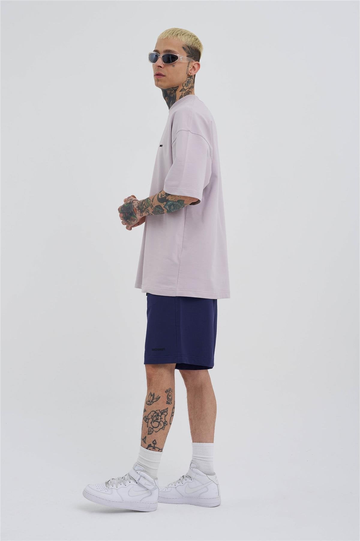 Erkek Basic Oversize Şort Gece Mavisi