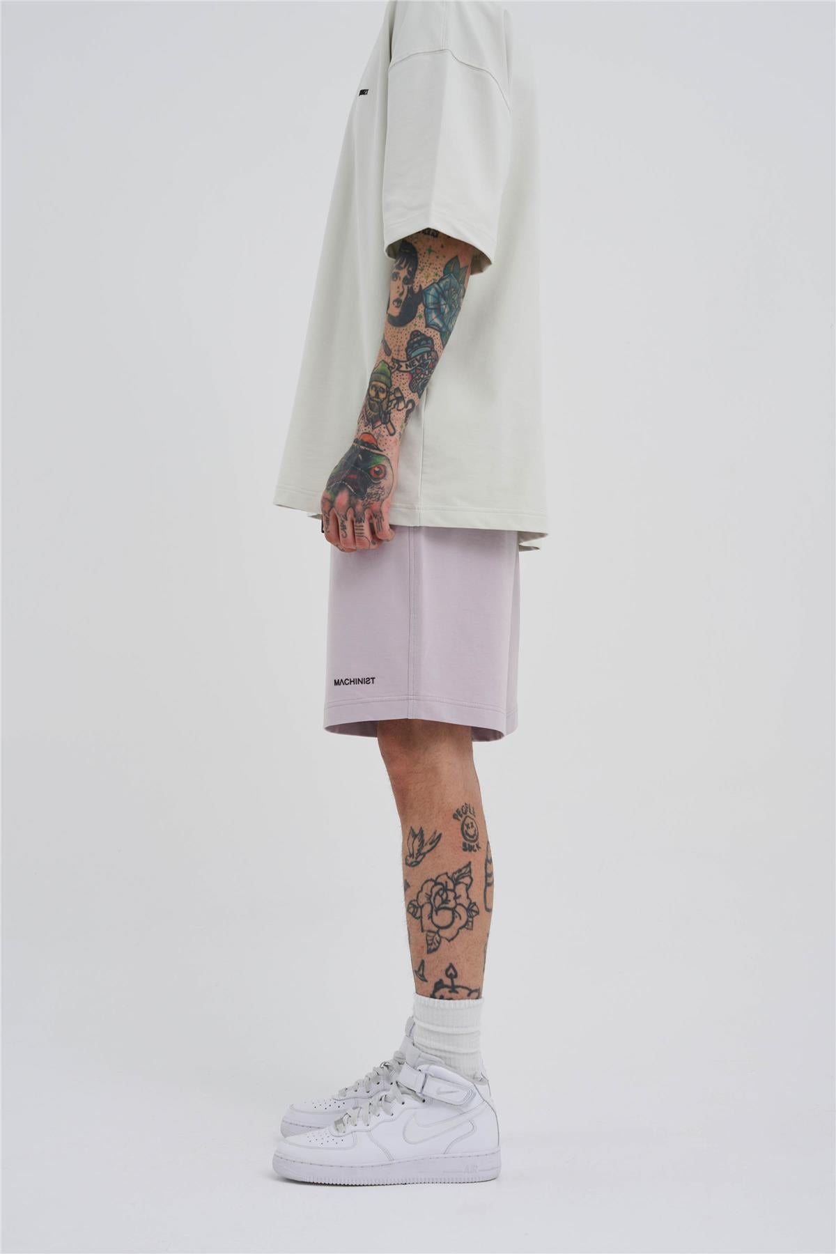 Erkek Basic Oversize Şort İnci Gri