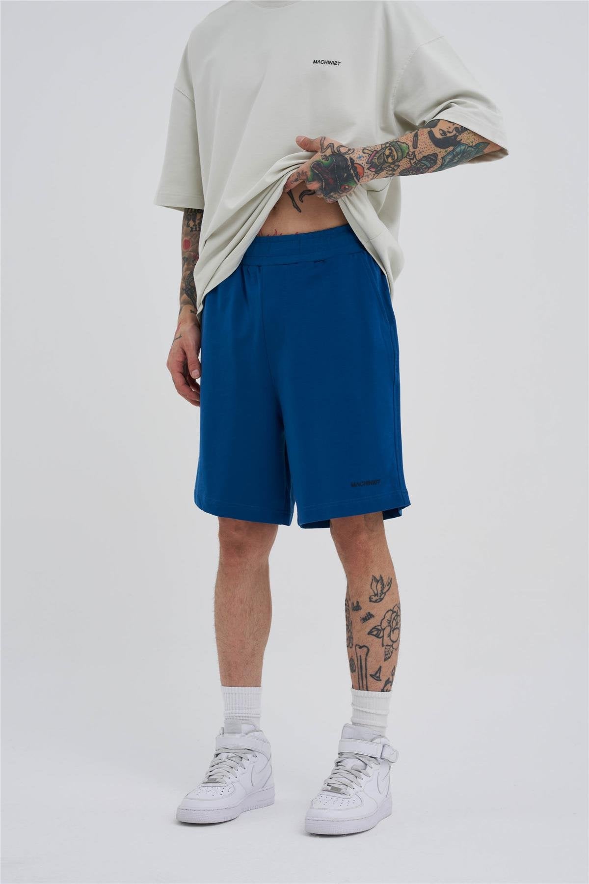 Erkek Basic Oversize Şort Indigo