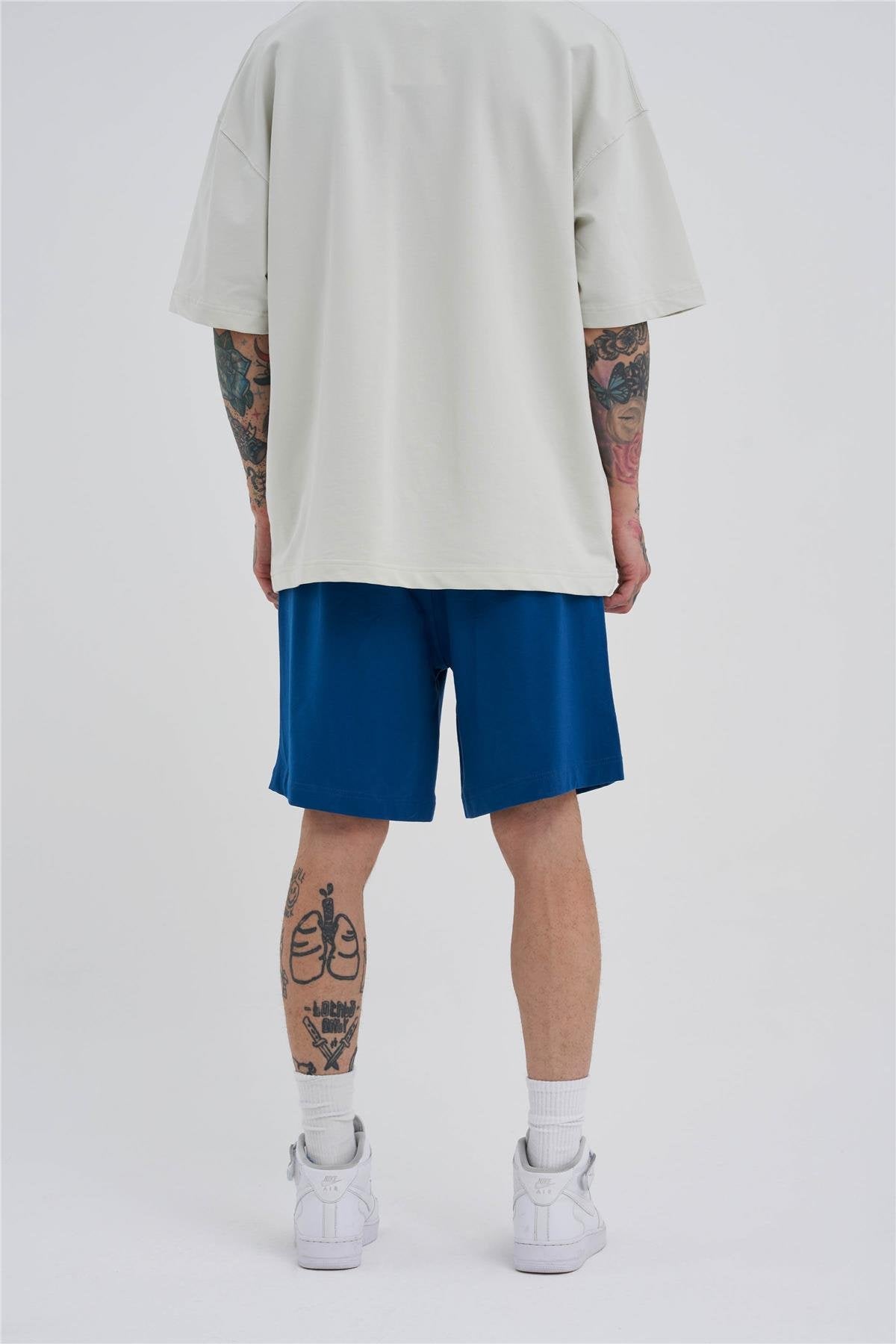 Erkek Basic Oversize Şort Indigo