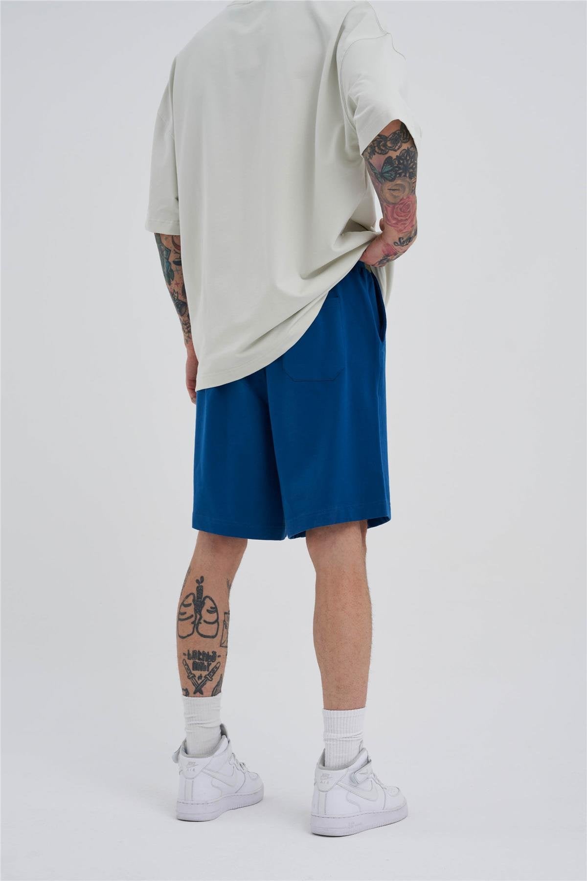 Erkek Basic Oversize Şort Indigo
