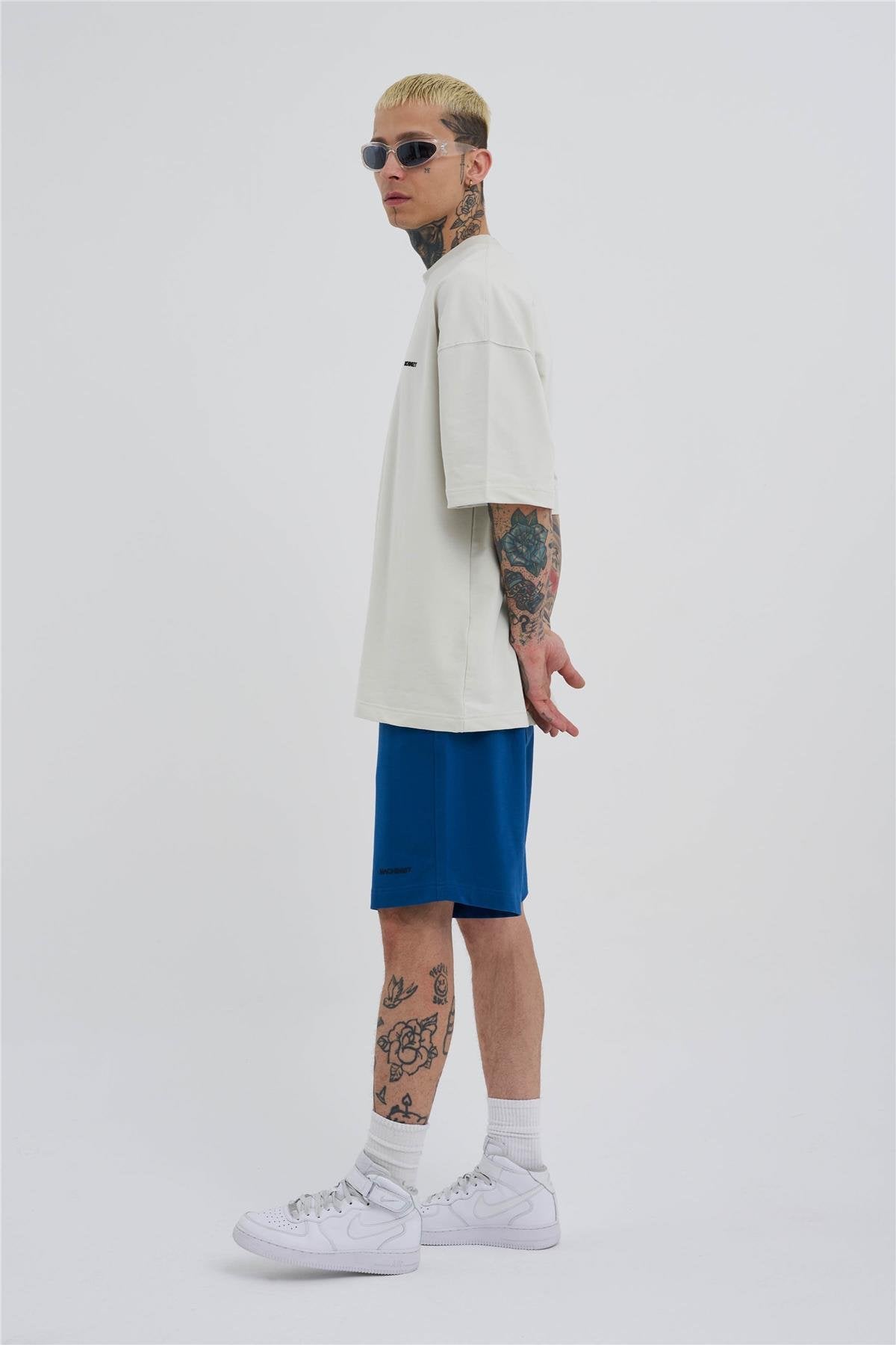 Erkek Basic Oversize Şort Indigo