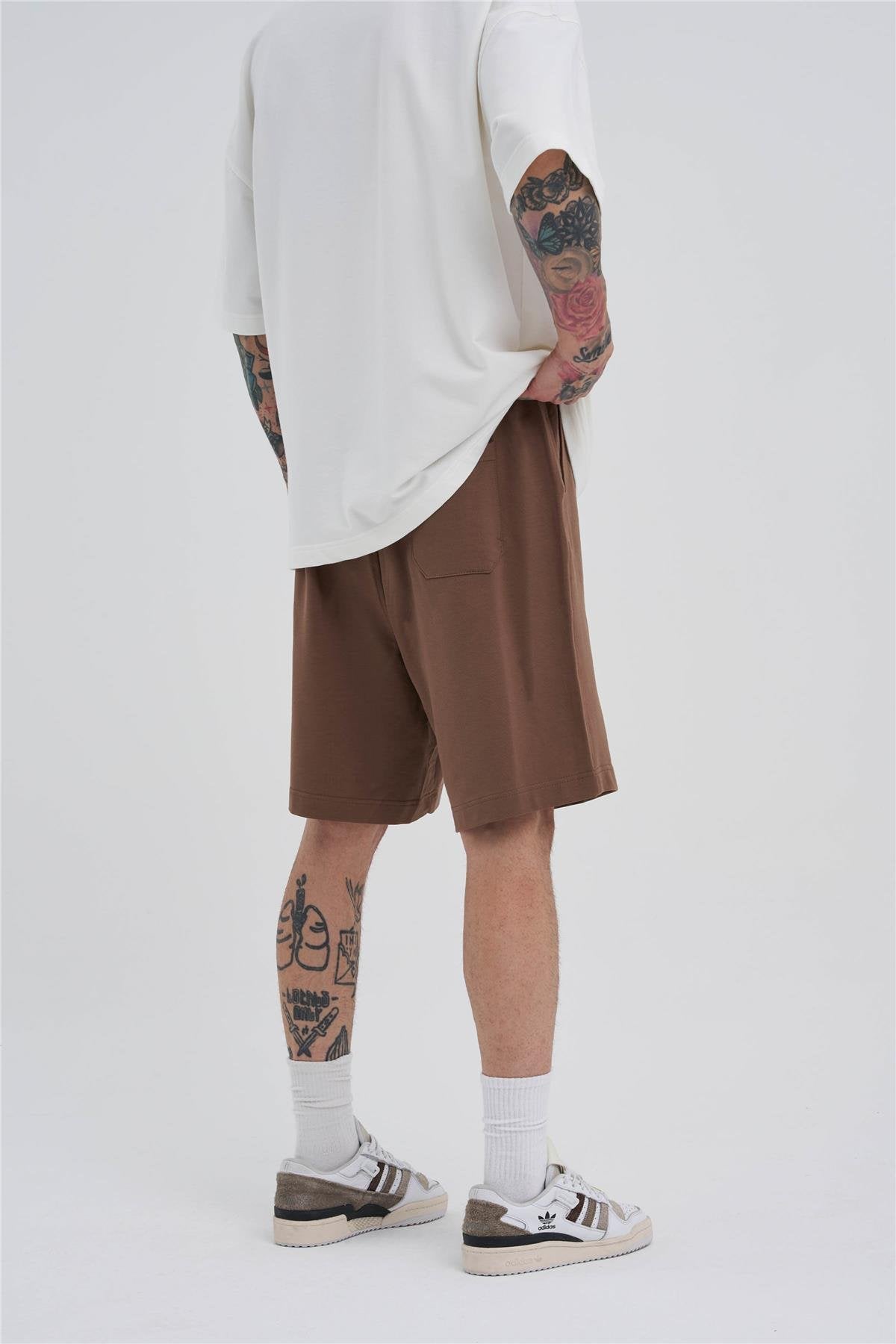 Erkek Basic Oversize Şort Kahverengi
