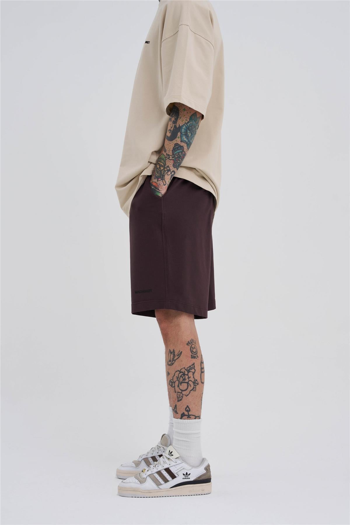 Erkek Basic Oversize Şort Kahverengi