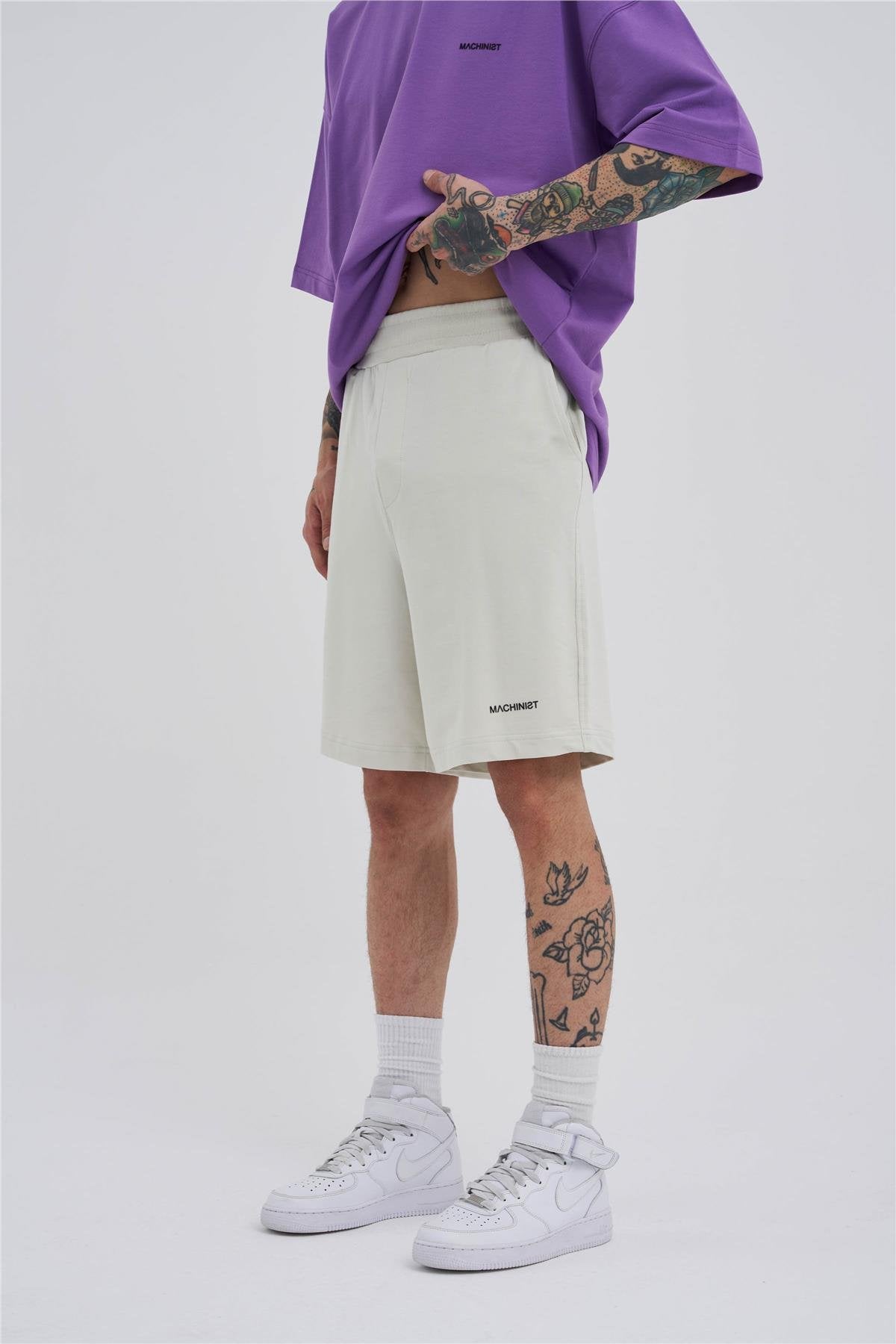 Erkek Basic Oversize Şort Uzay Grisi