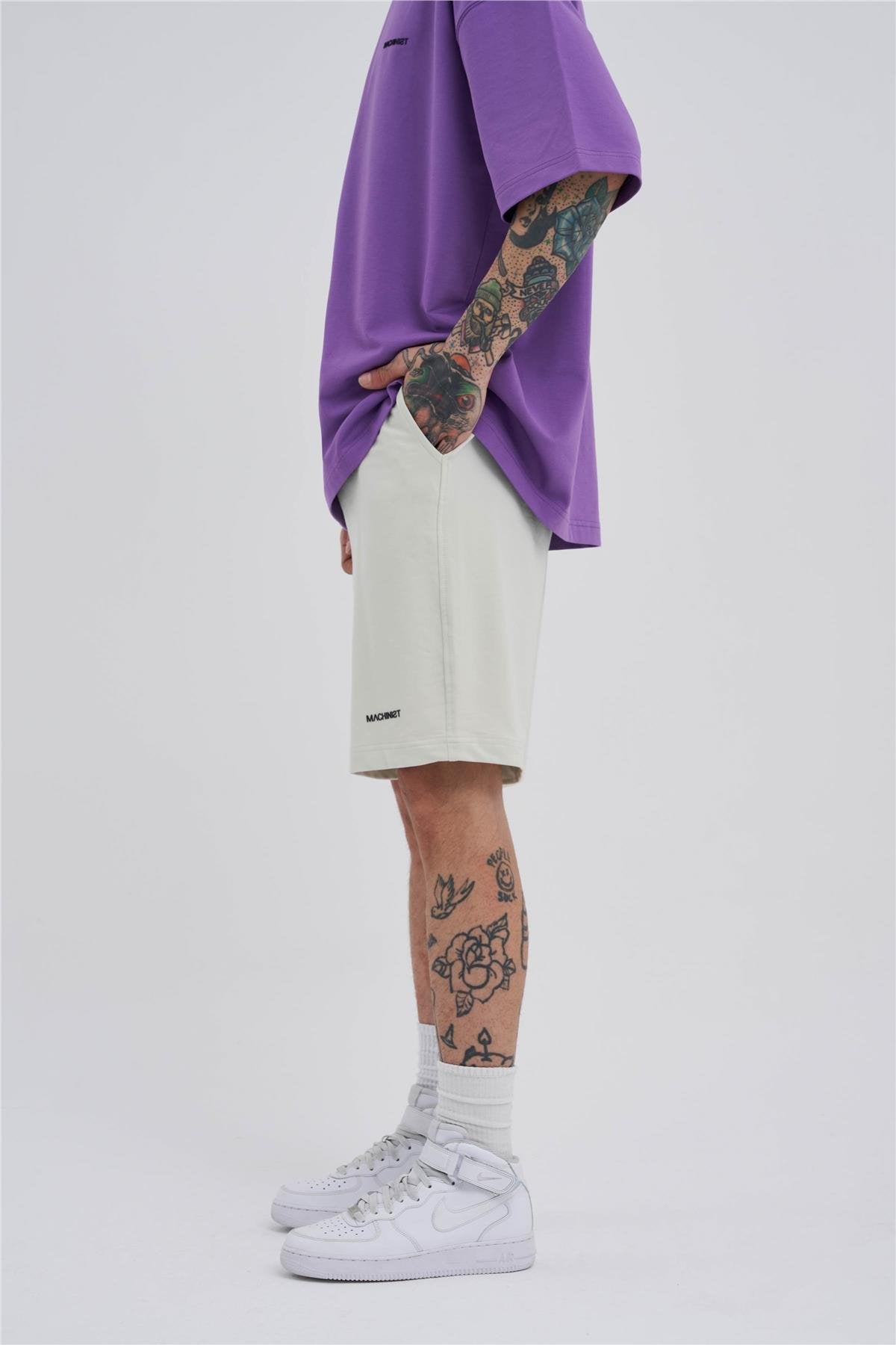 Erkek Basic Oversize Şort Uzay Grisi