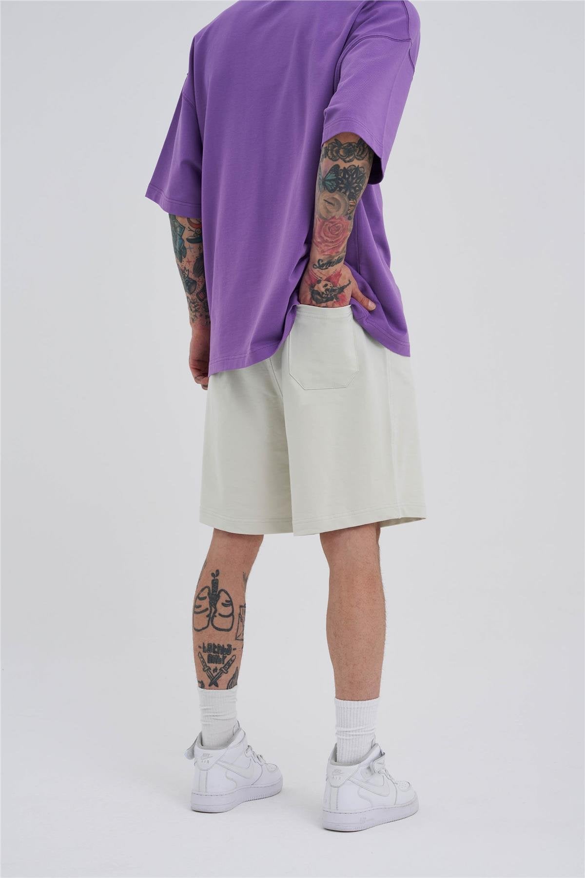 Erkek Basic Oversize Şort Uzay Grisi
