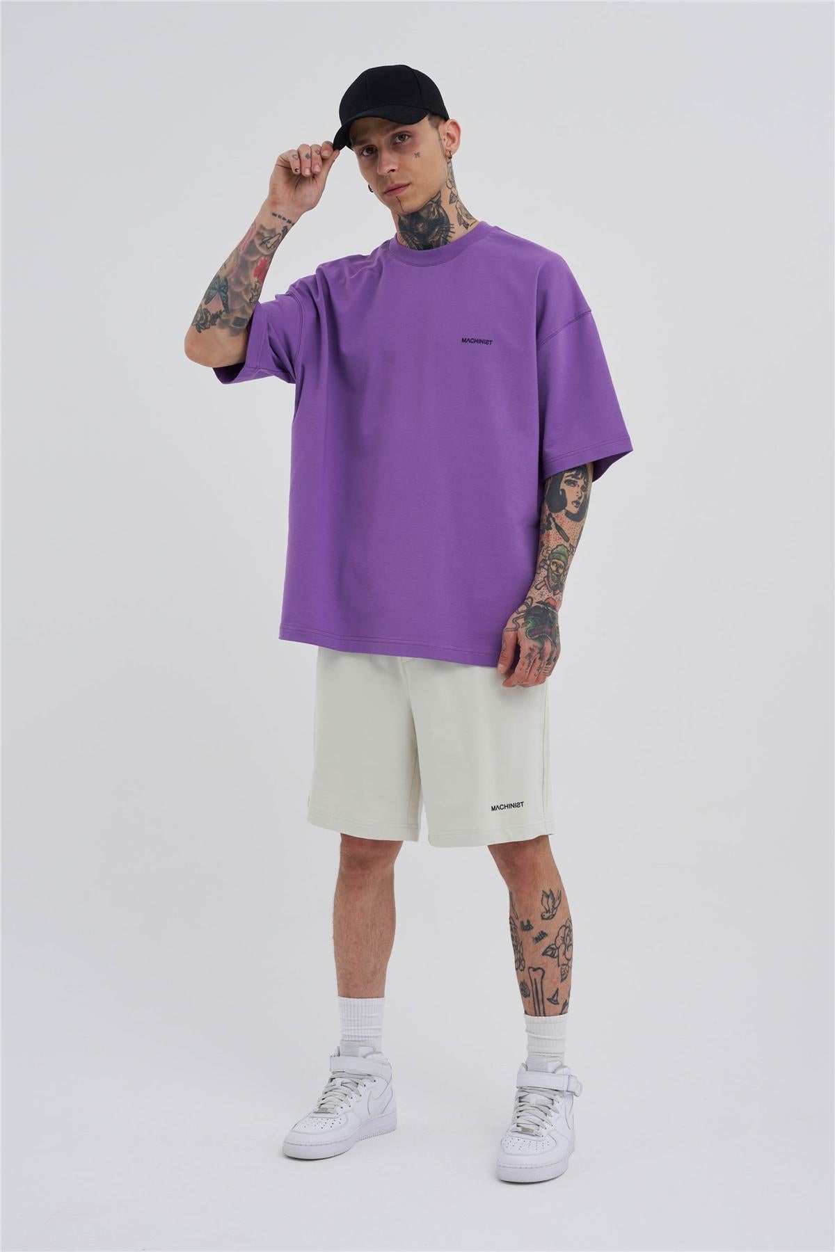 Erkek Basic Oversize Şort Uzay Grisi