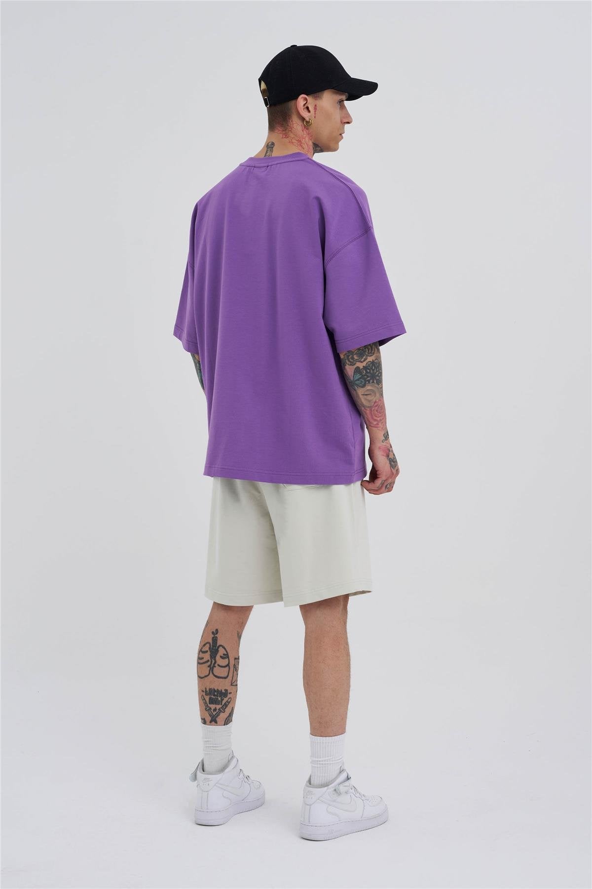 Erkek Basic Oversize Şort Uzay Grisi