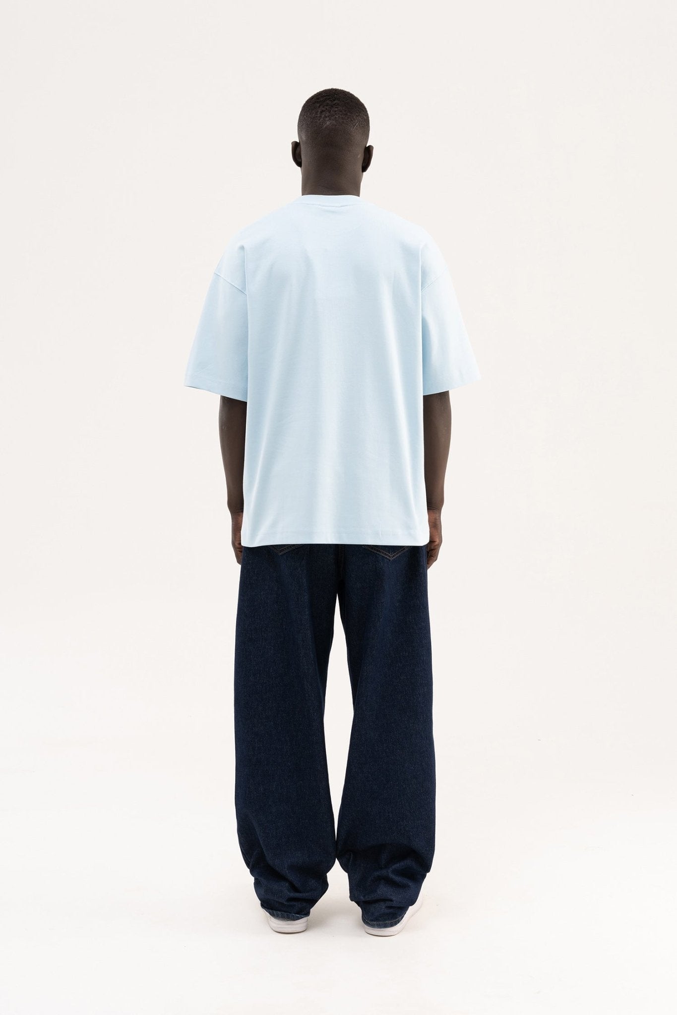 Erkek Basic Oversize Tişört Açık Mavi