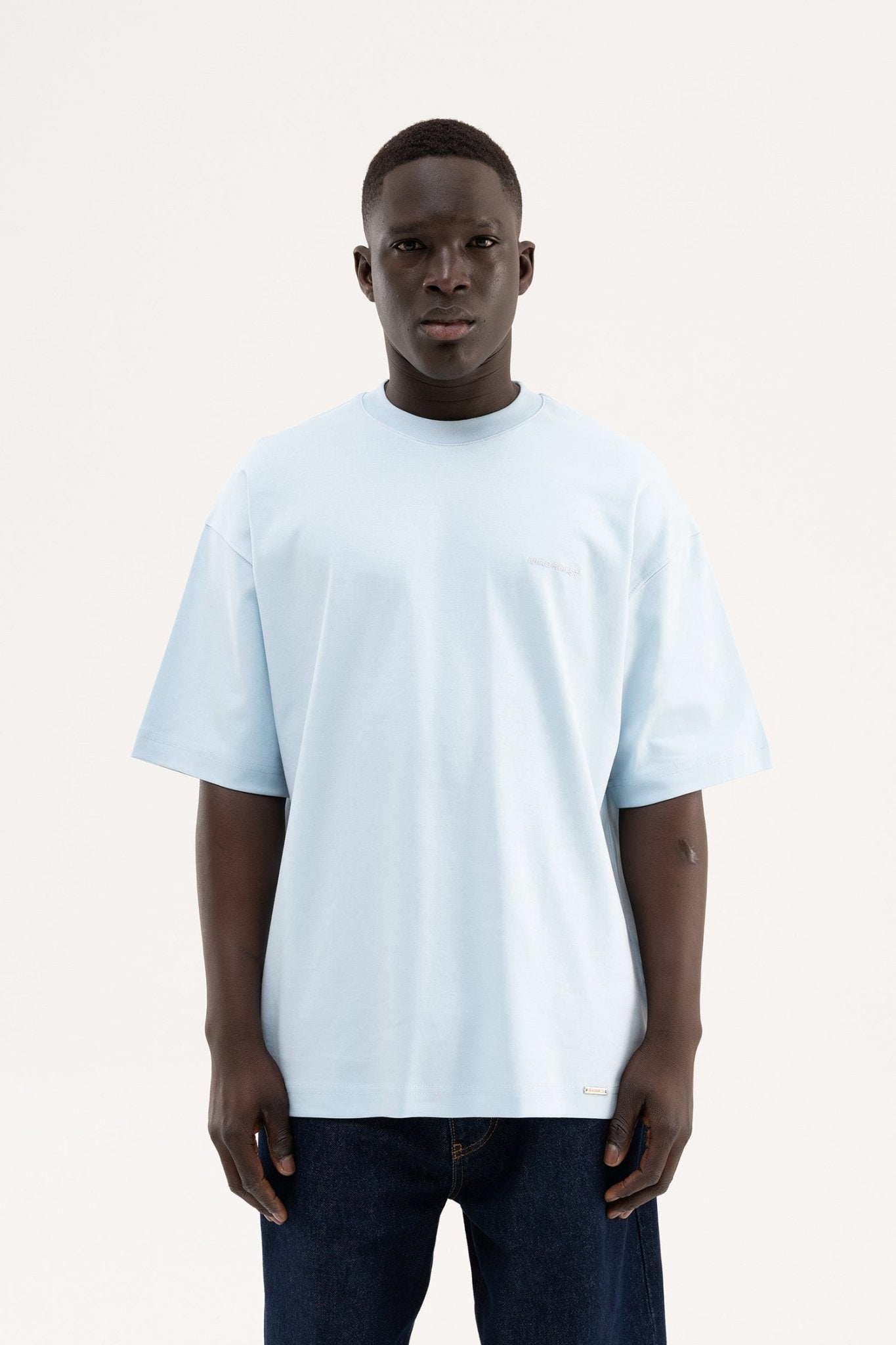 Erkek Basic Oversize Tişört Açık Mavi