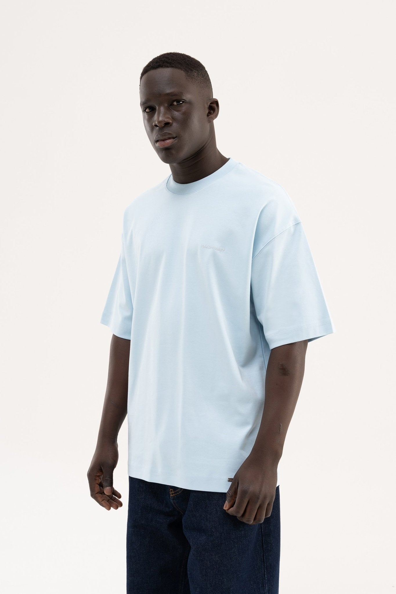 Erkek Basic Oversize Tişört Açık Mavi