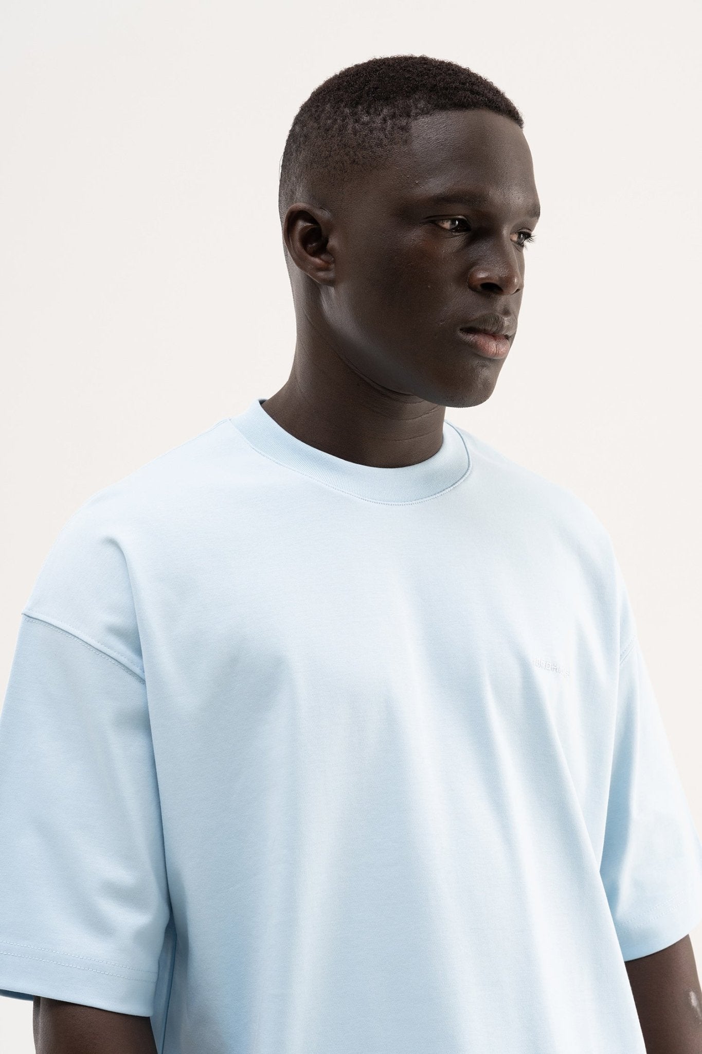 Erkek Basic Oversize Tişört Açık Mavi