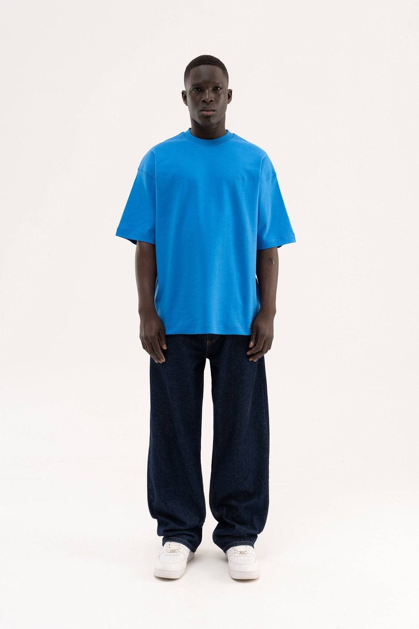 Erkek Basic Oversize Tişört Açık Mavi