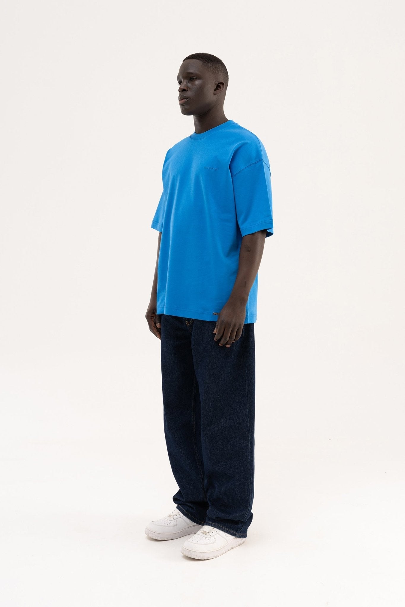 Erkek Basic Oversize Tişört Açık Mavi