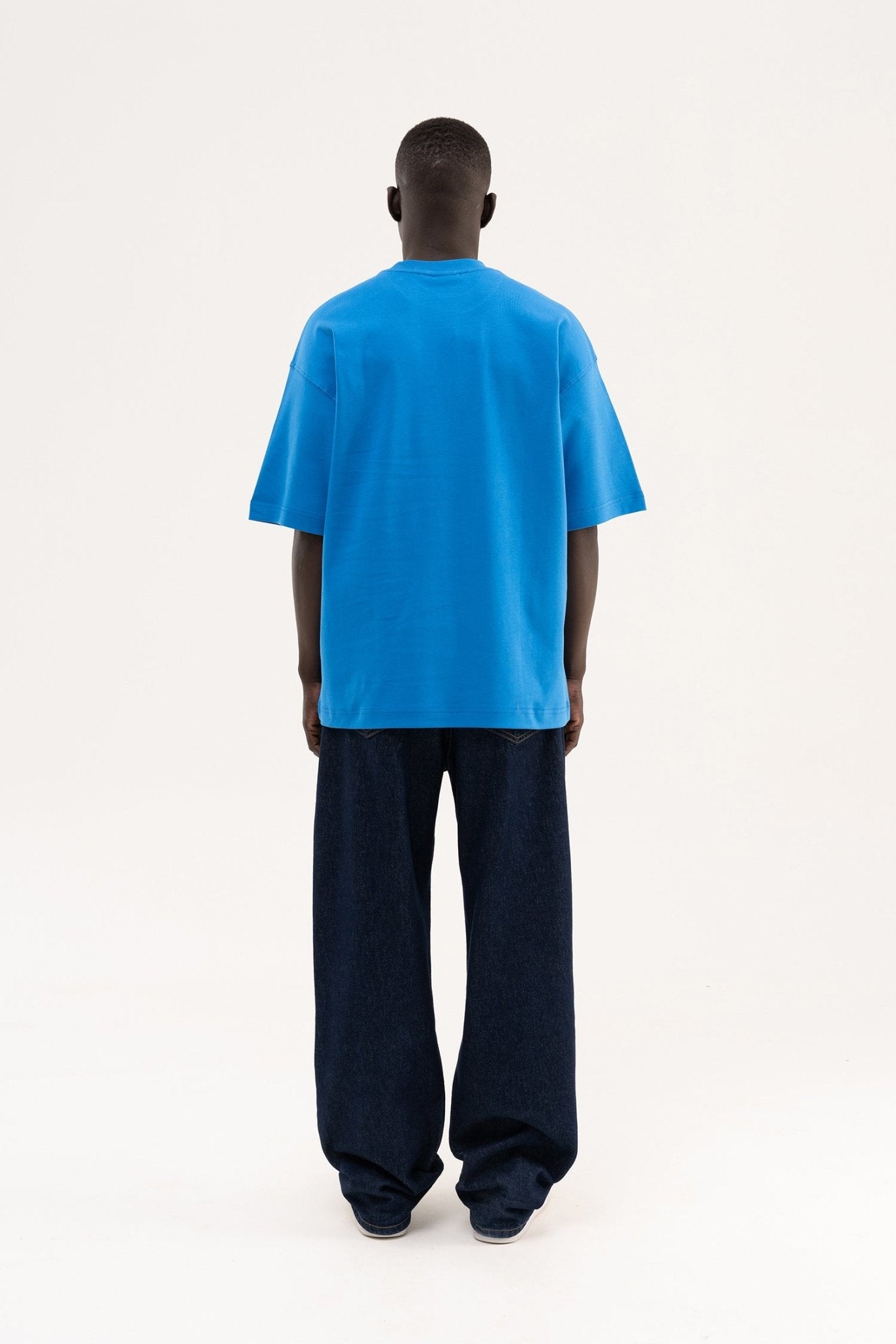 Erkek Basic Oversize Tişört Açık Mavi