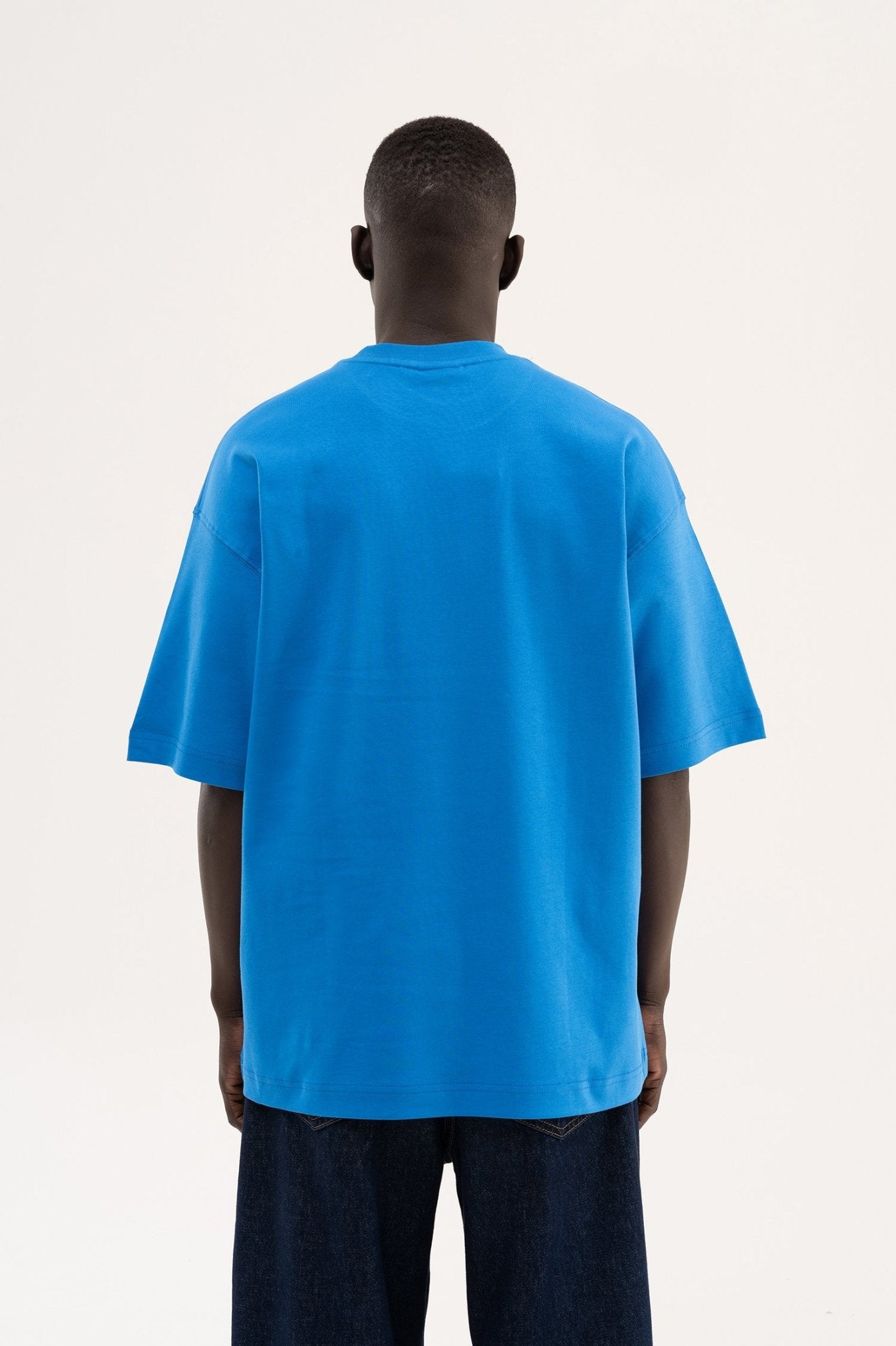 Erkek Basic Oversize Tişört Açık Mavi