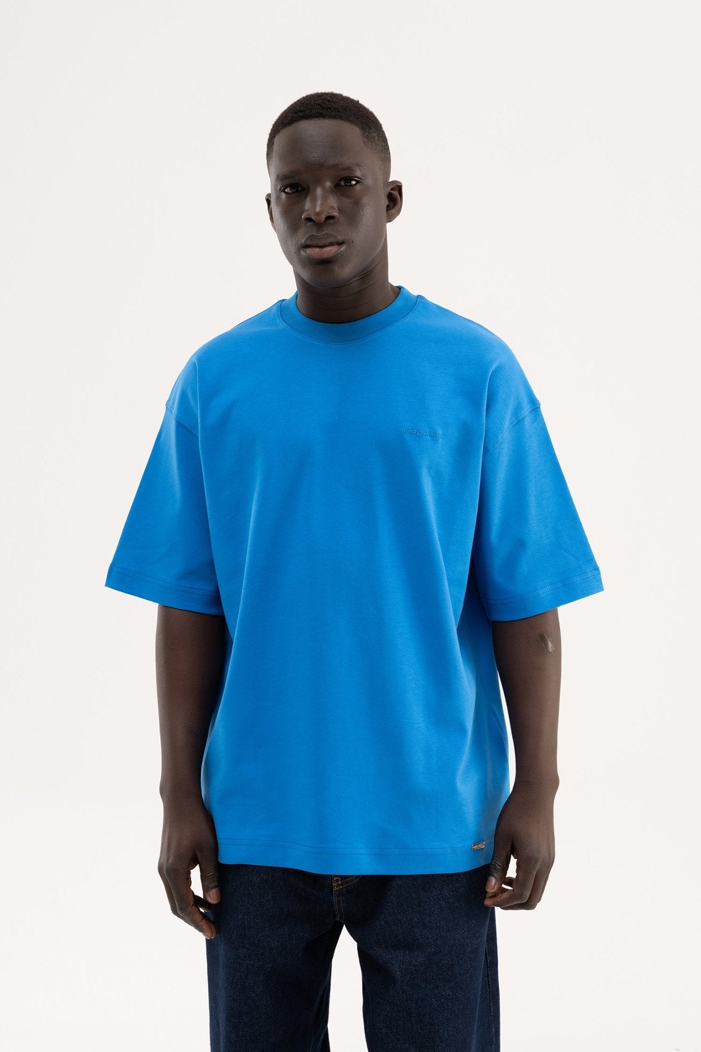 Erkek Basic Oversize Tişört Açık Mavi