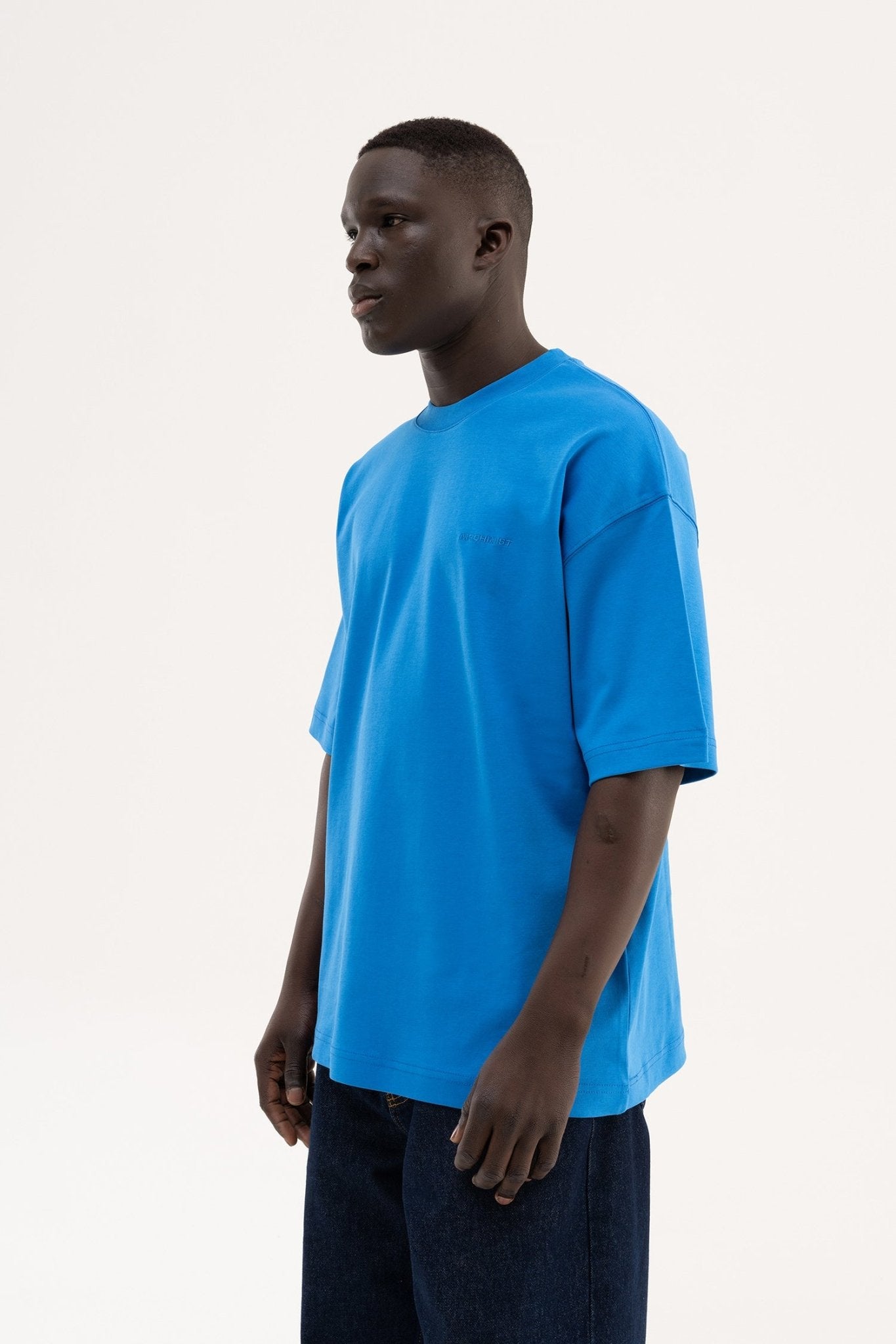 Erkek Basic Oversize Tişört Açık Mavi