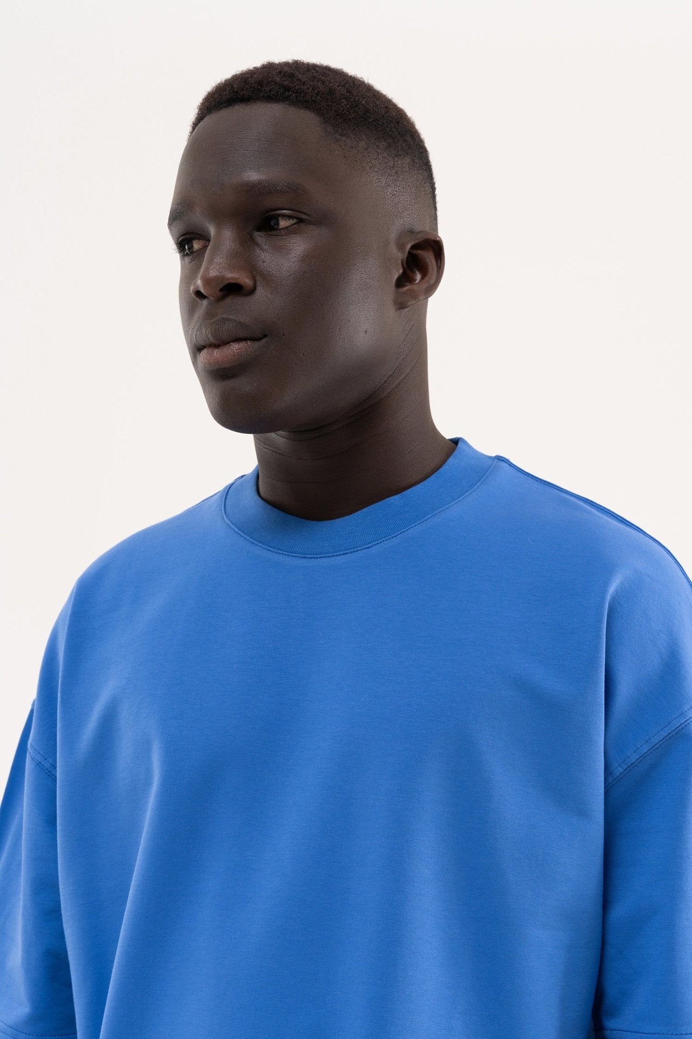 Erkek Basic Oversize Tişört Açık Mavi