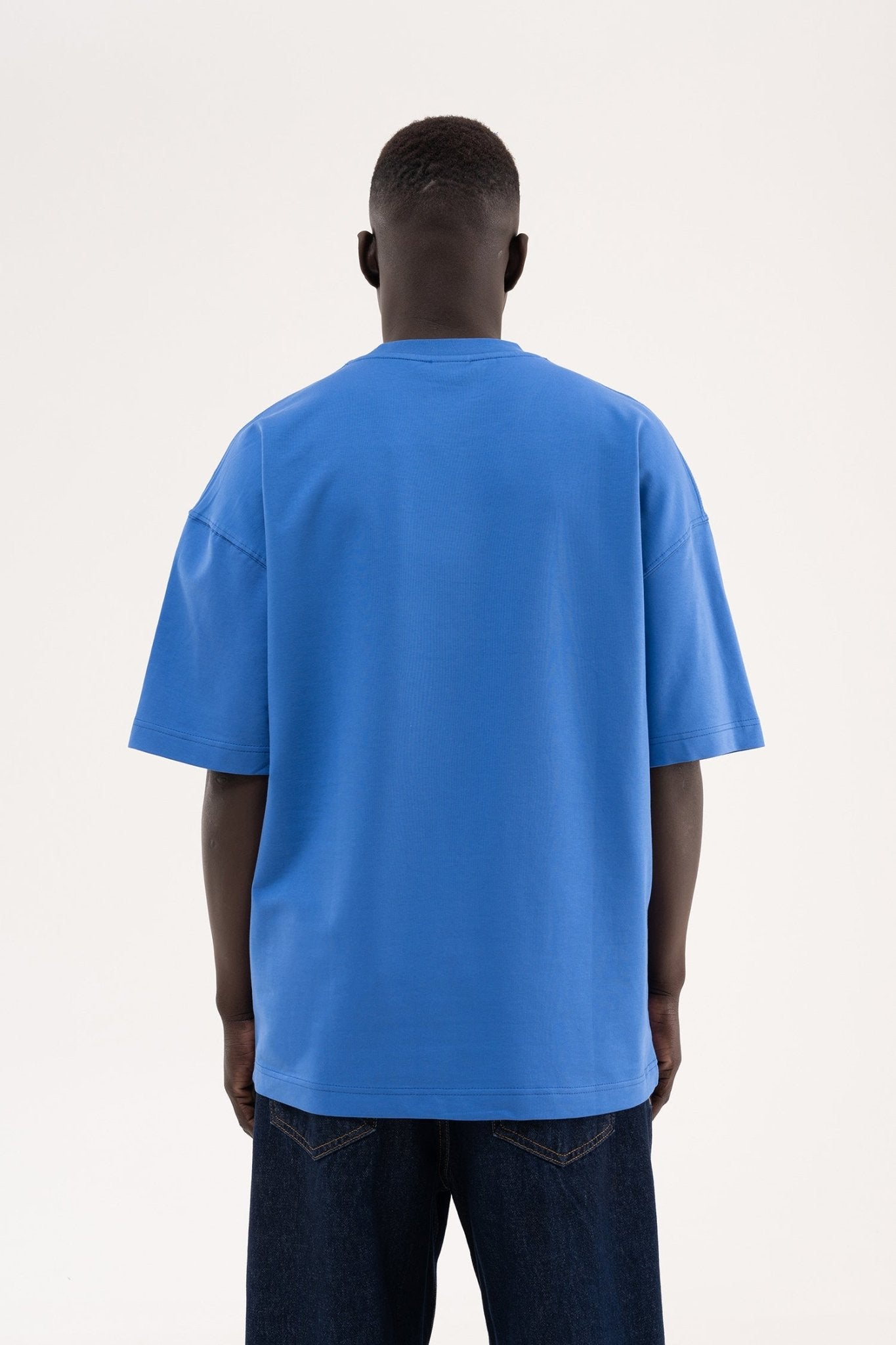 Erkek Basic Oversize Tişört Açık Mavi