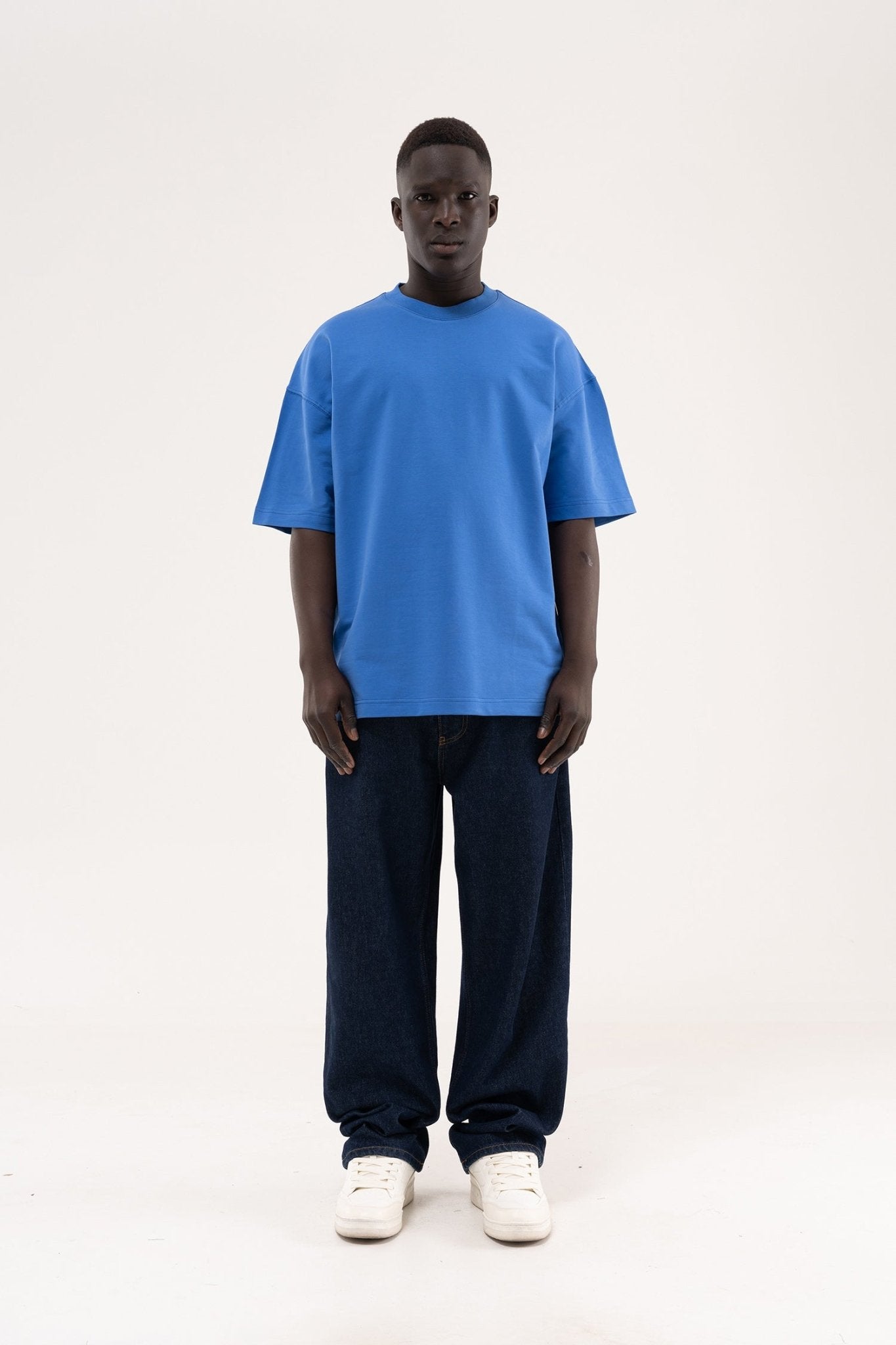 Erkek Basic Oversize Tişört Açık Mavi