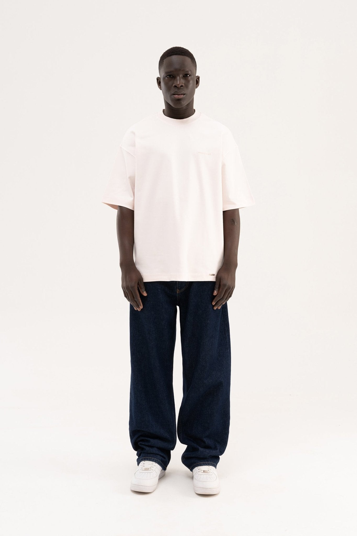Erkek Basic Oversize Tişört Açık Pembe