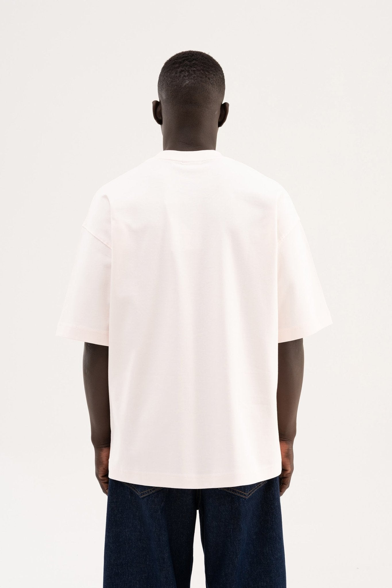 Erkek Basic Oversize Tişört Açık Pembe