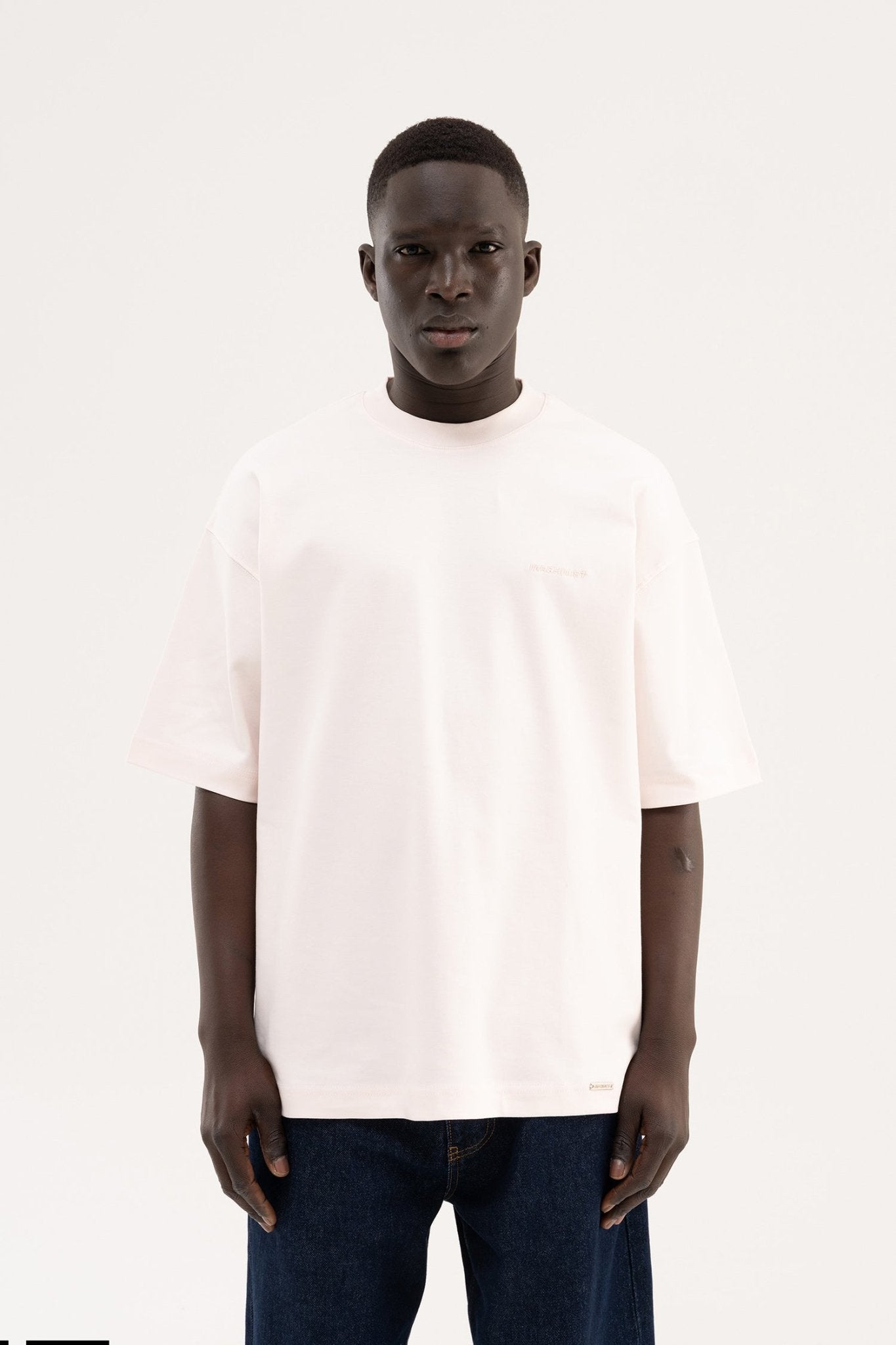 Erkek Basic Oversize Tişört Açık Pembe