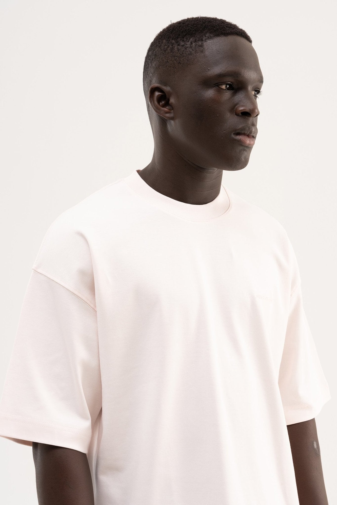 Erkek Basic Oversize Tişört Açık Pembe