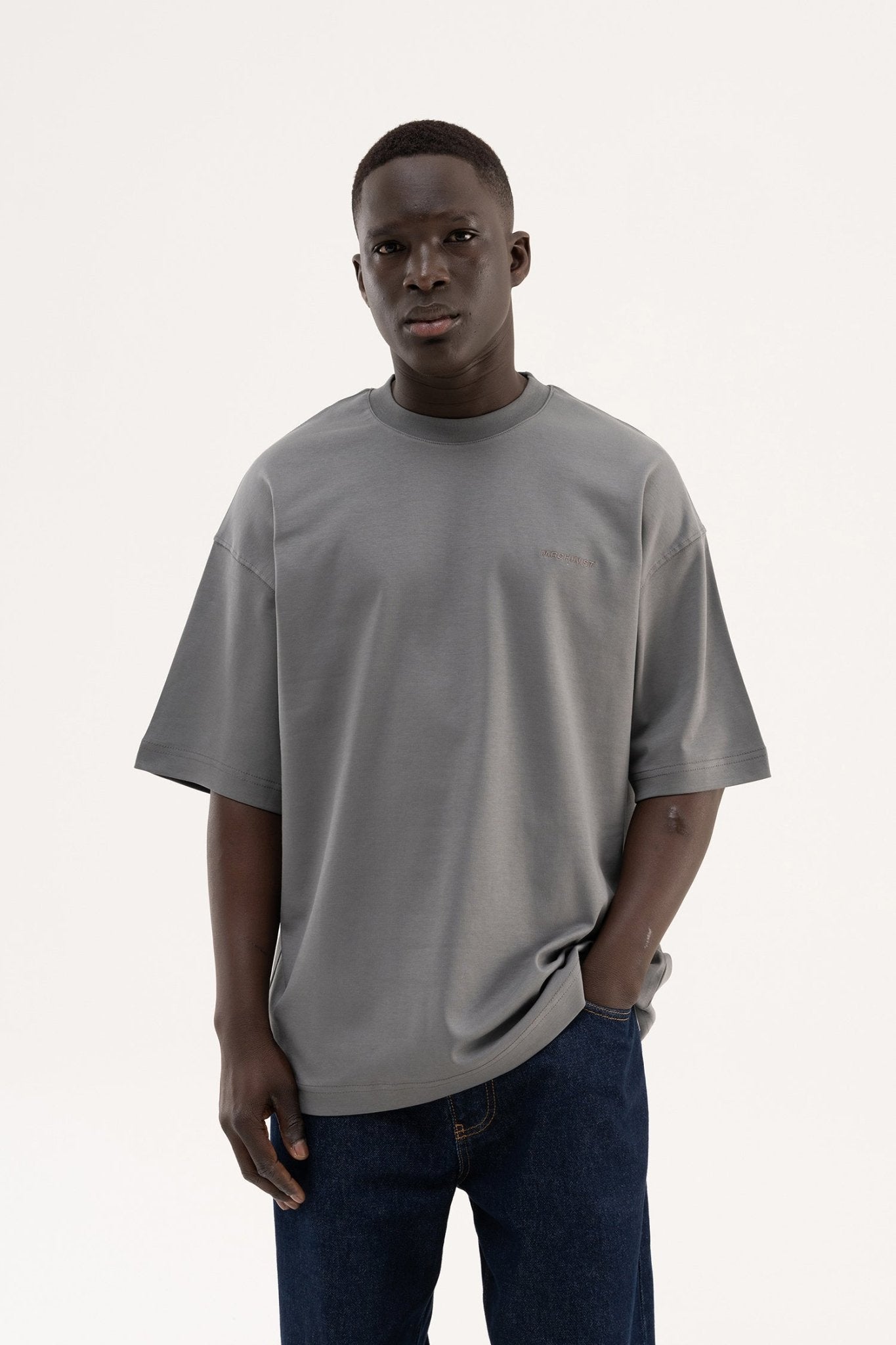 Erkek Basic Oversize Tişört Duman