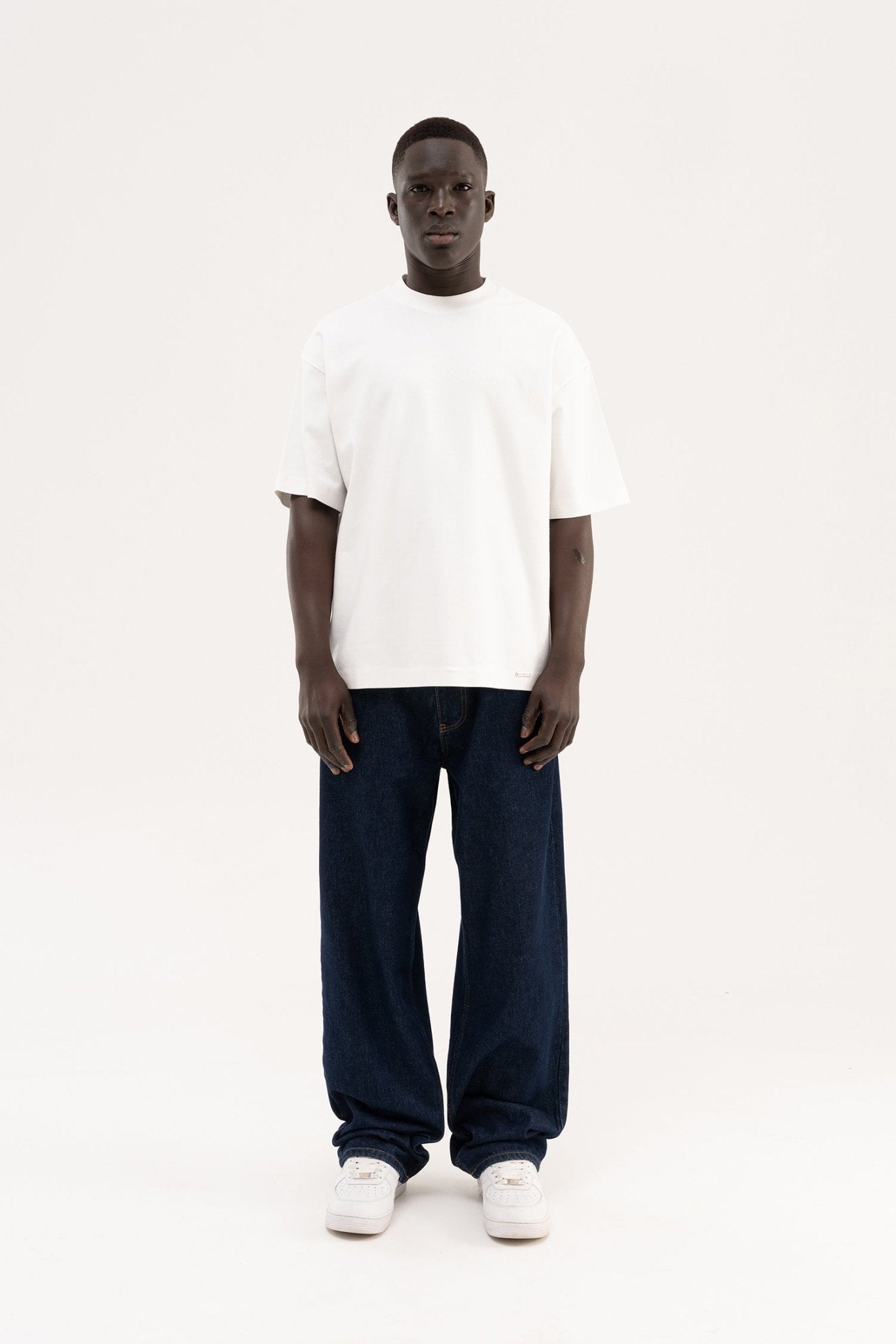 Erkek Basic Oversize Tişört Ekru