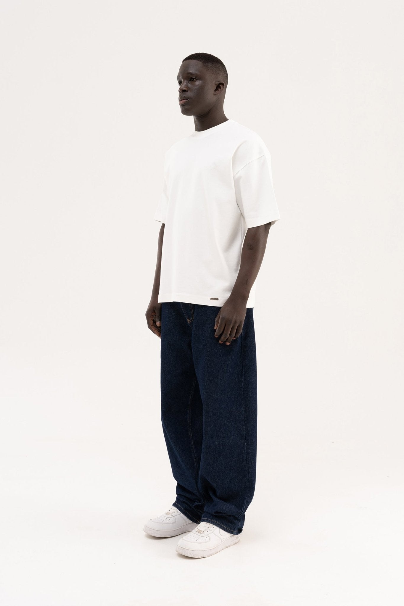Erkek Basic Oversize Tişört Ekru